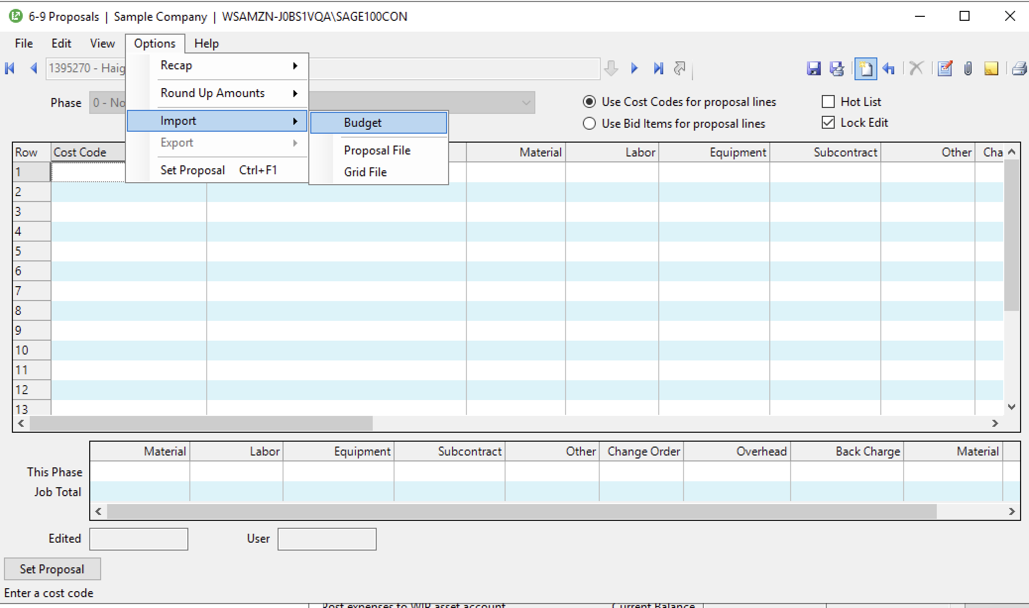 Procore and Sage 100 Prime Contract Visual Mapping