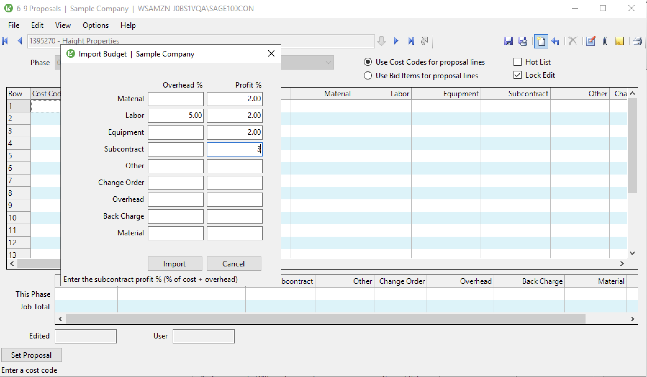 Procore and Sage 100 Prime Contract Visual Mapping