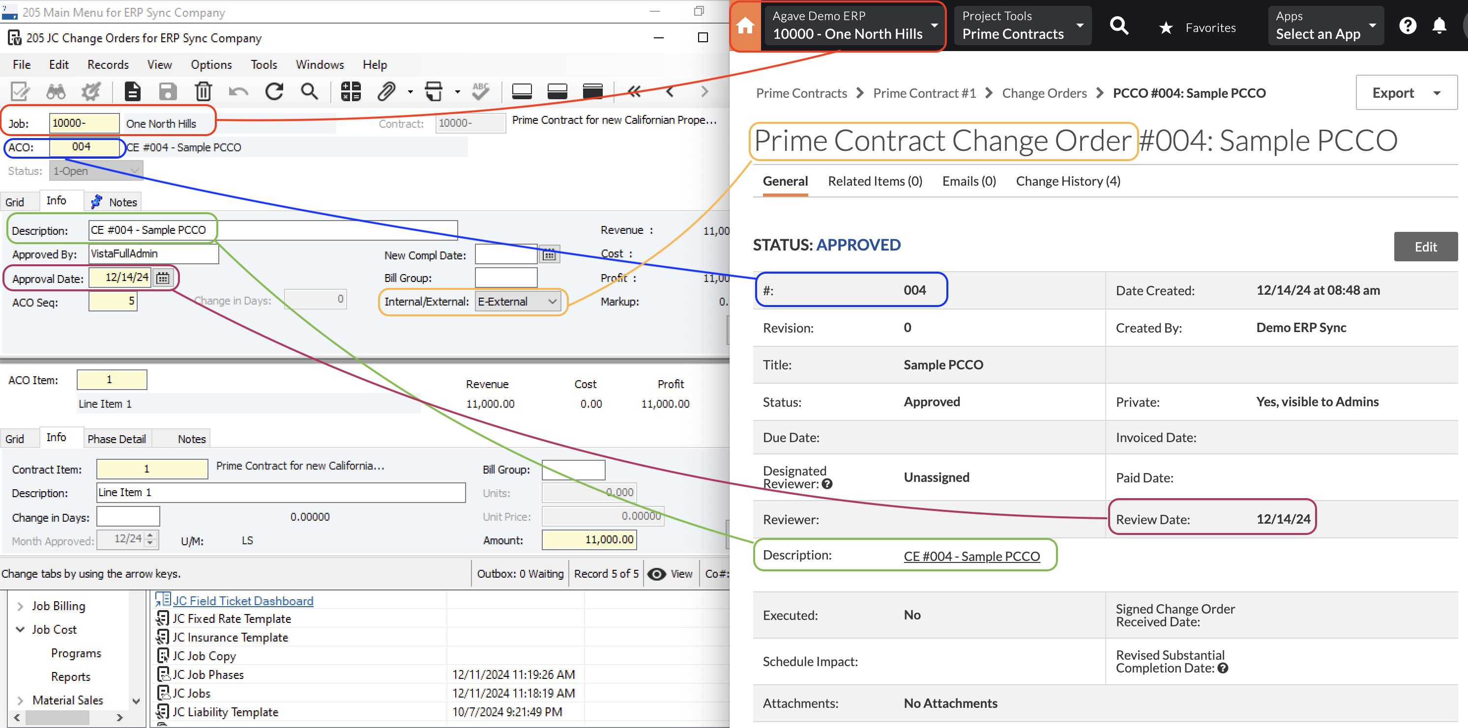 Procore and Vista Visual Mapping