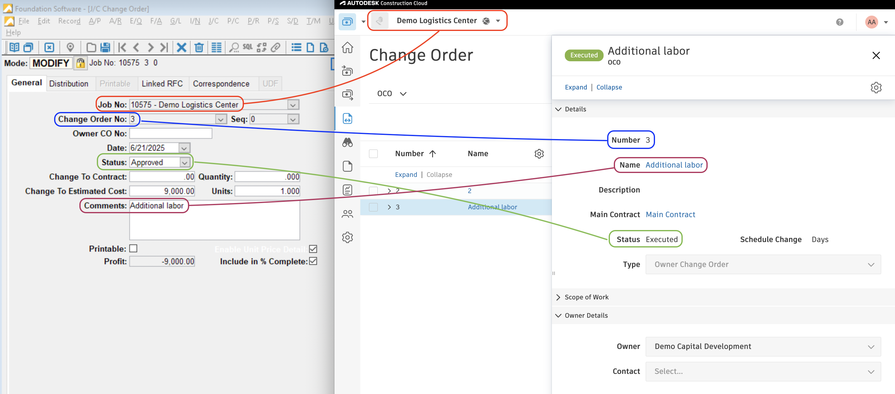 Autodesk Build and Foundation Prime Contracts Visual Mapping