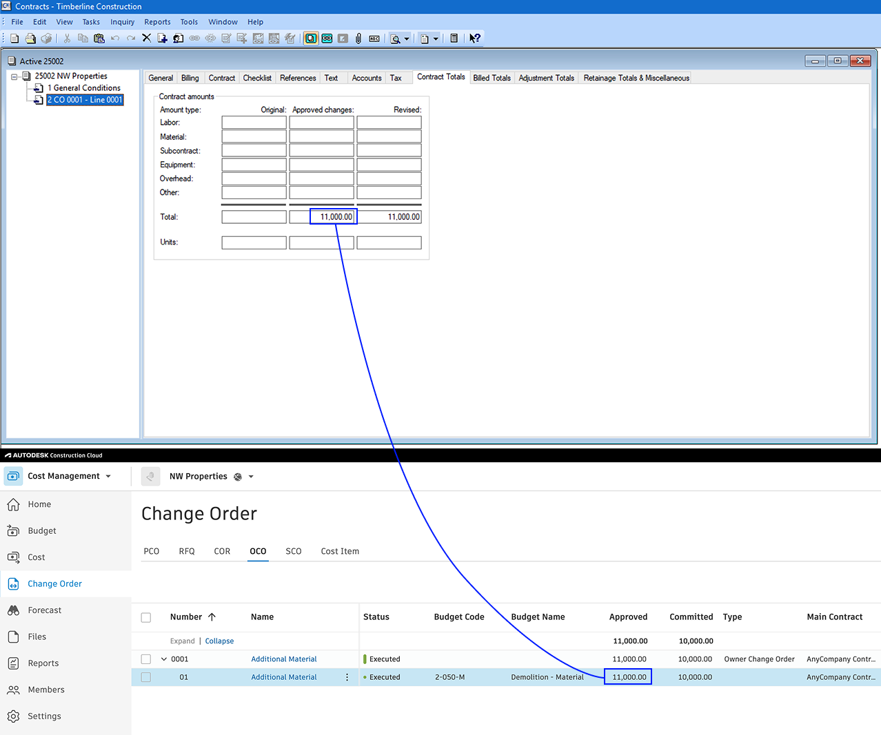 Autodesk Build and Sage 300 Prime Contract Change Orders Mapping