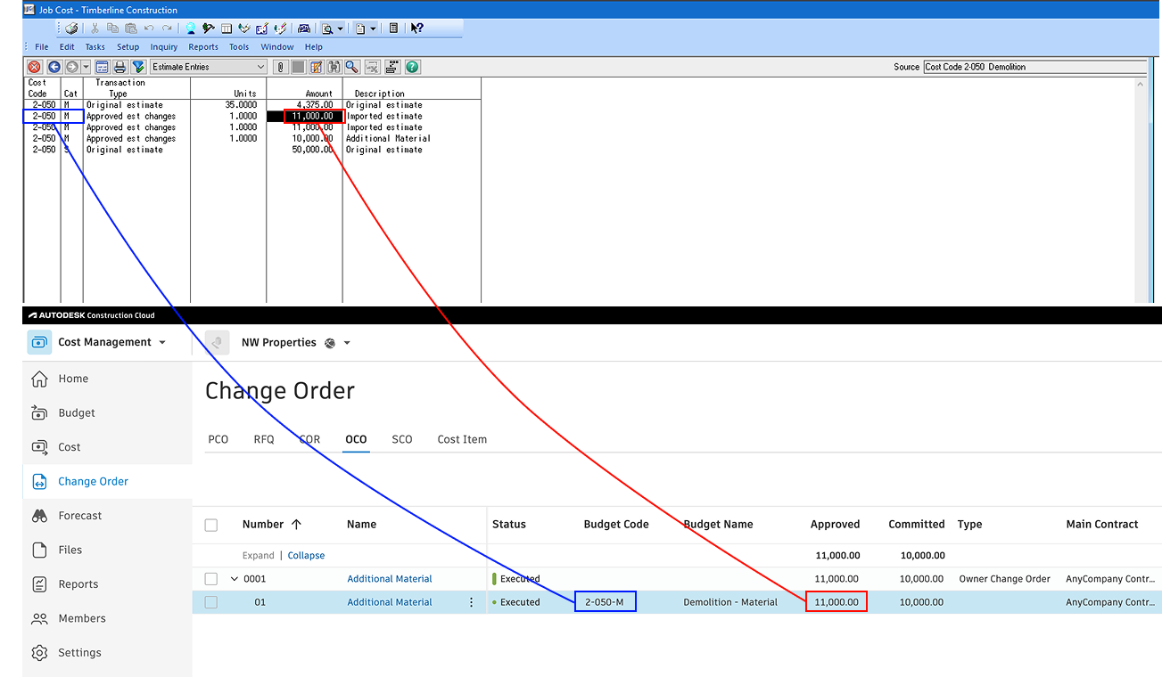 Autodesk Build and Sage 300 Prime Contract Change Orders Mapping