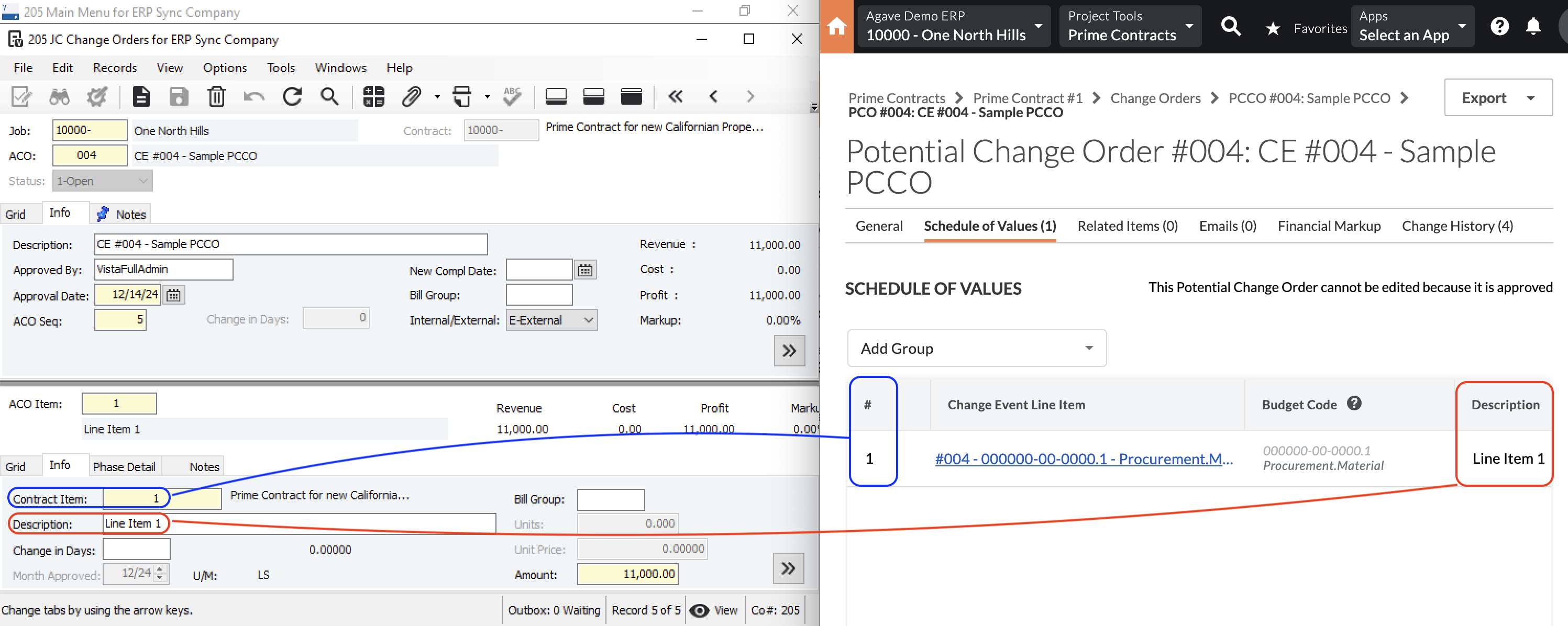 Procore and Vista Visual Mapping