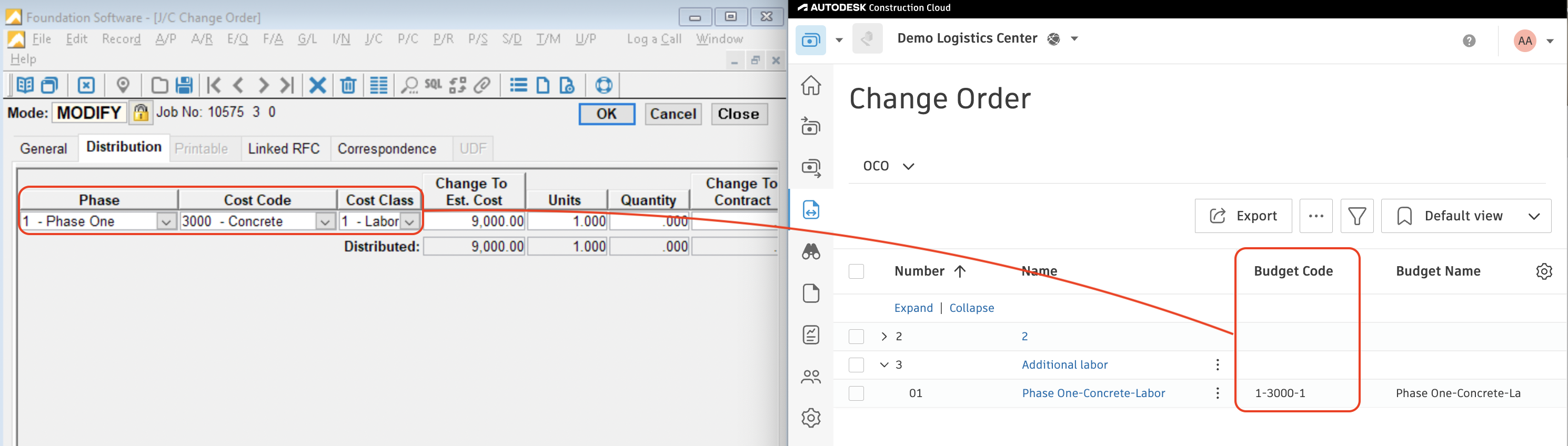 Autodesk Build and Foundation Prime Contracts Visual Mapping