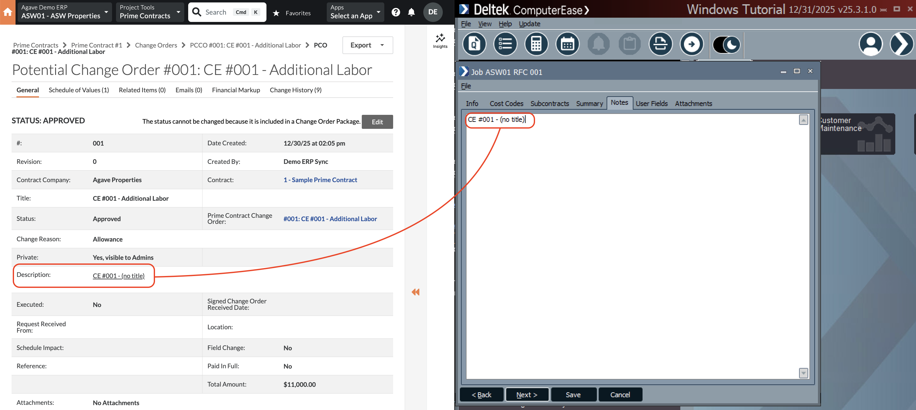 Procore and ComputerEase Visual Mapping