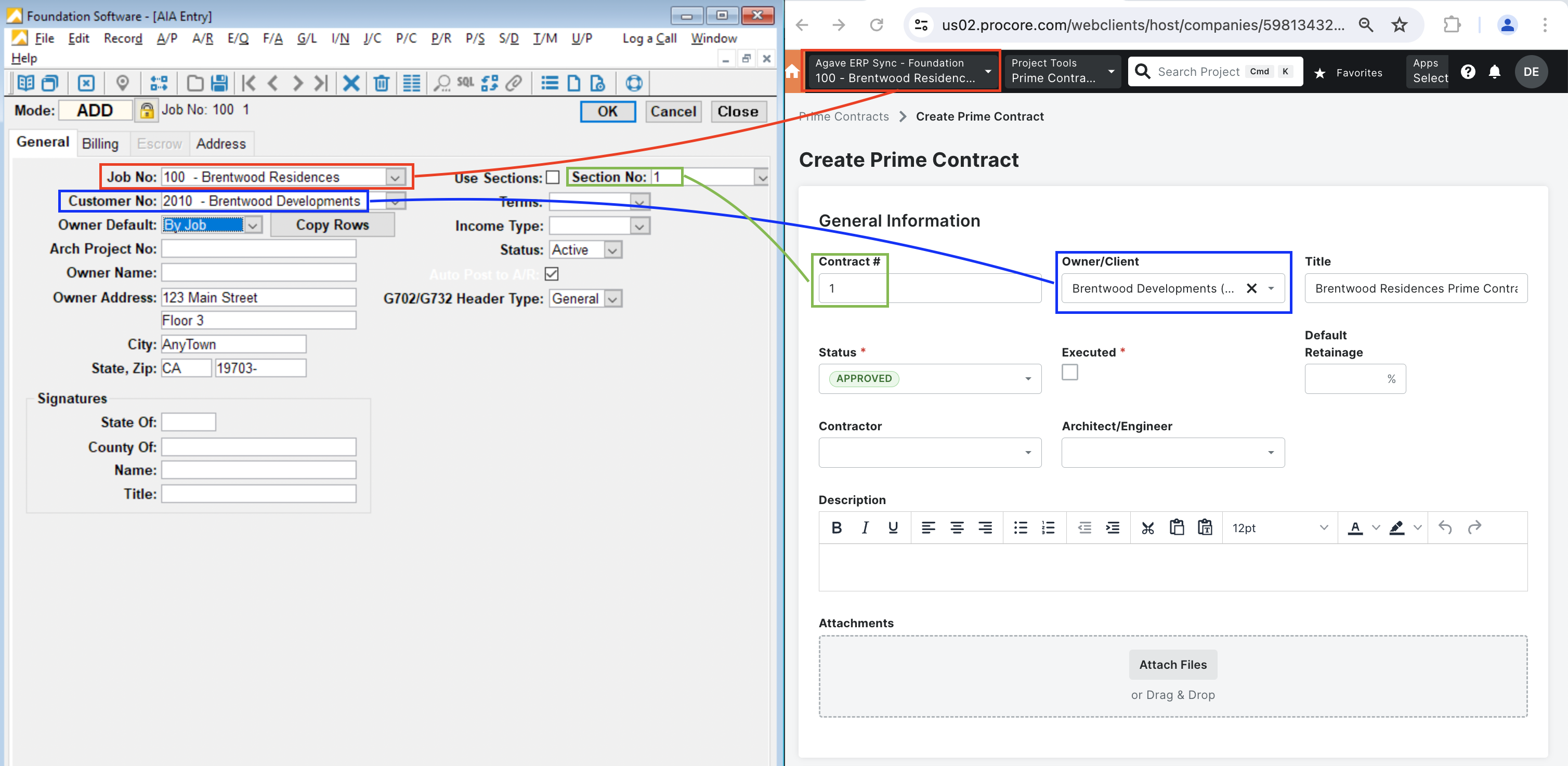 Foundation and Procore Visual Mapping