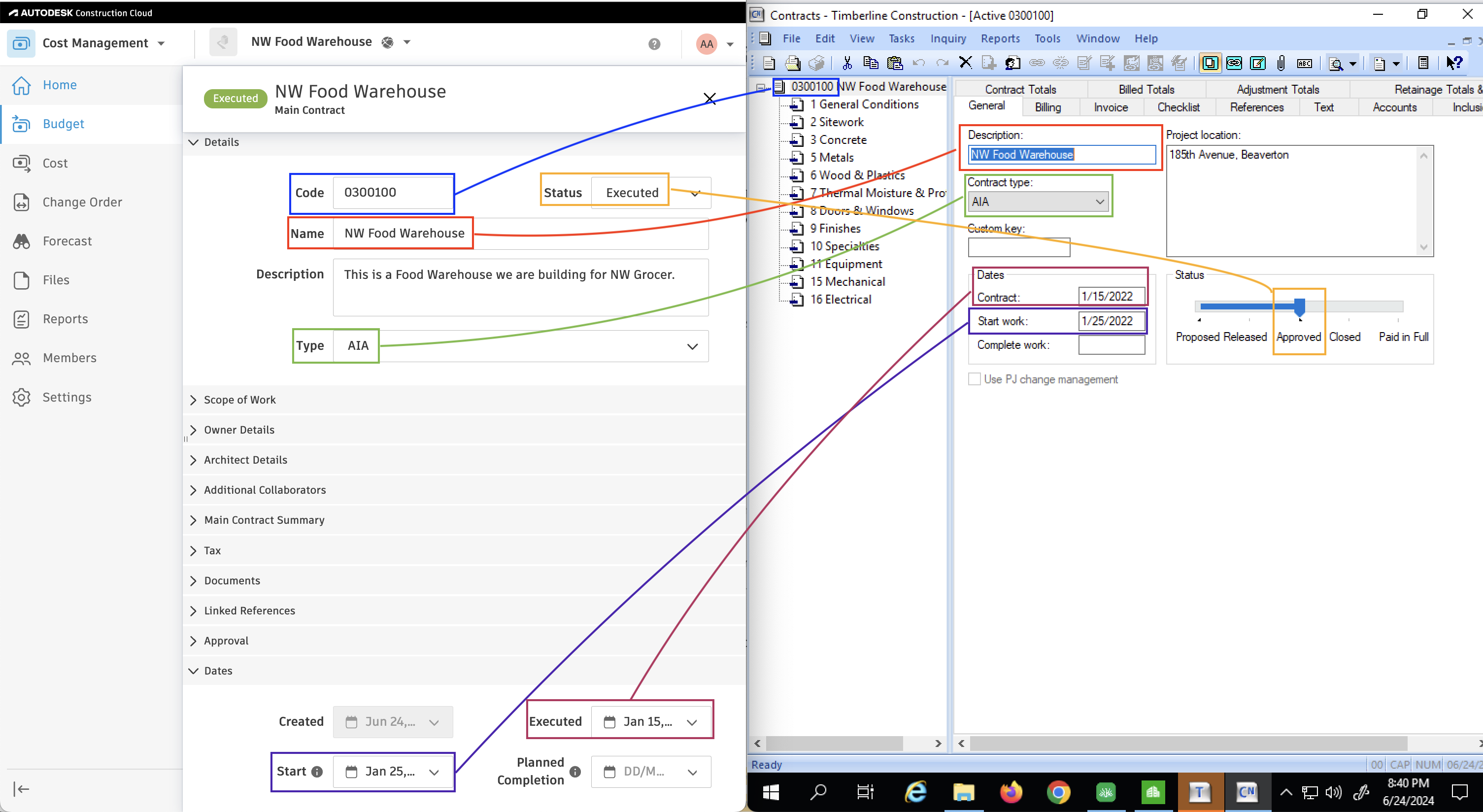 Autodesk Build and Sage 100 Vendors Mapping