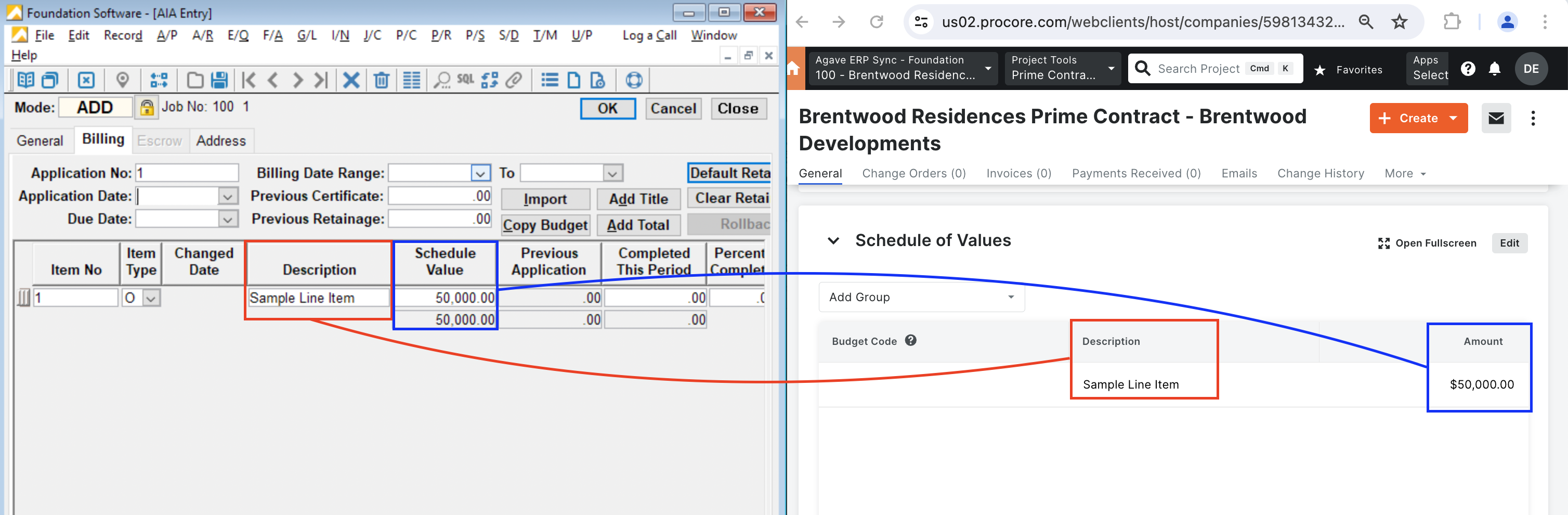 Foundation and Procore Visual Mapping