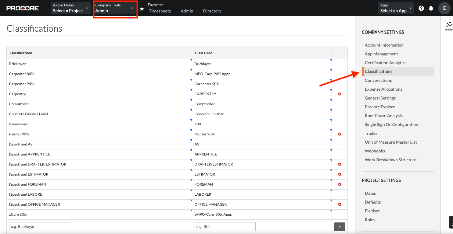 Procore and Acumatica Timecard Entries Visual Mapping