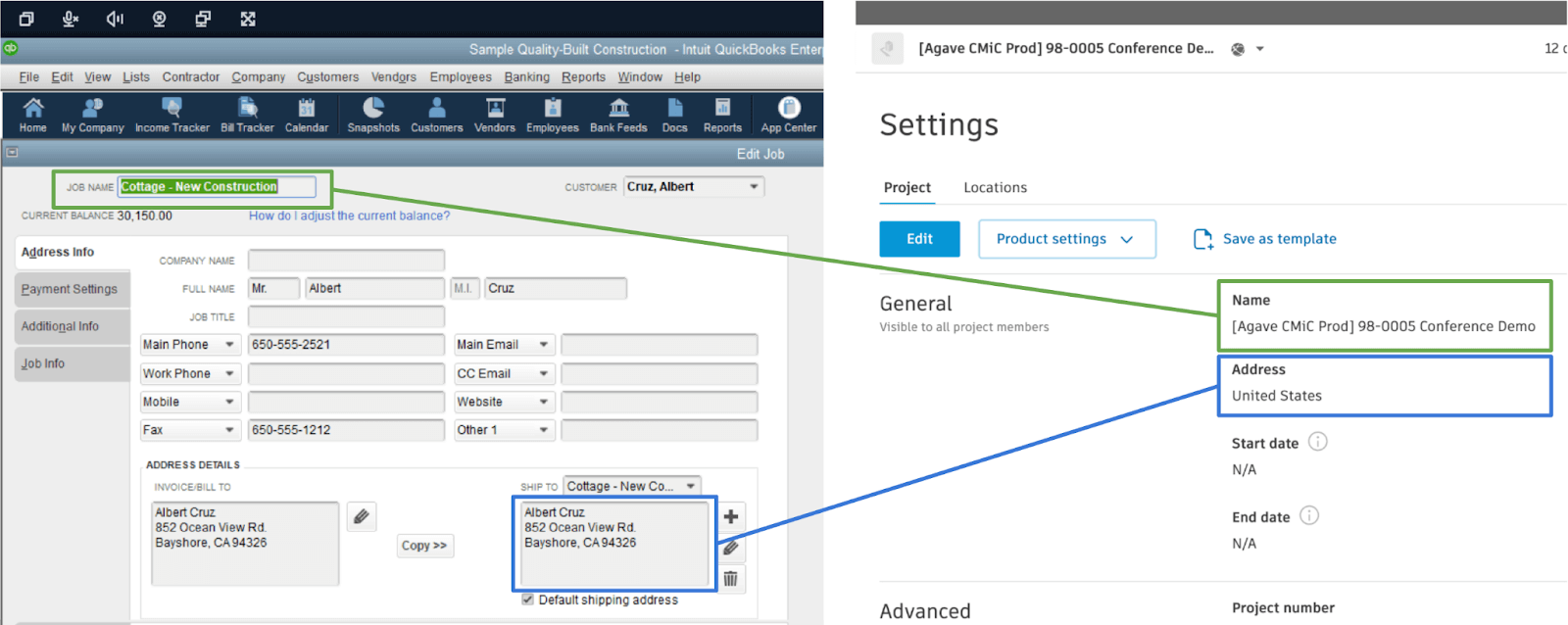 Autodesk Build and QuickBooks Desktop Projects Visual Mapping