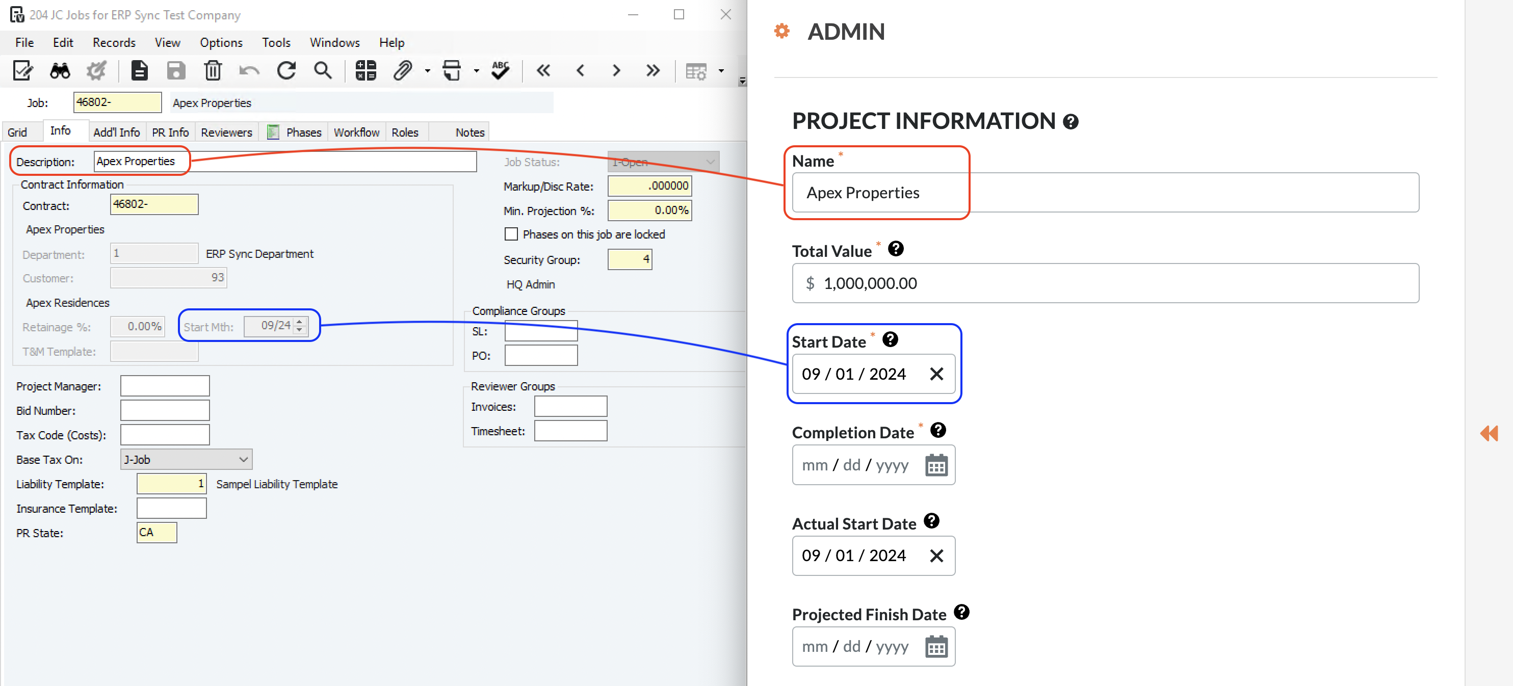 Procore and Vista Visual Mapping