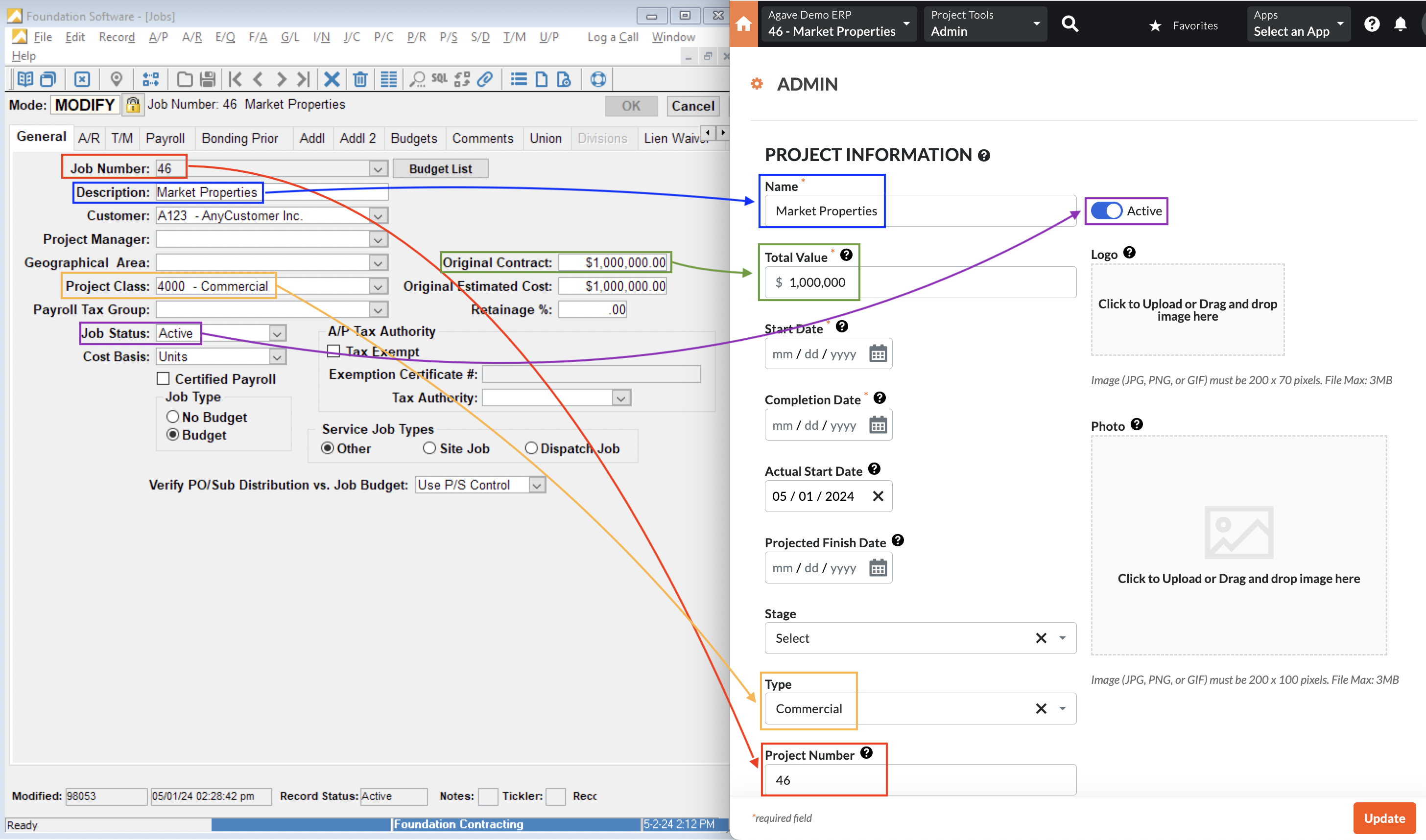 Foundation and Procore Visual Mapping