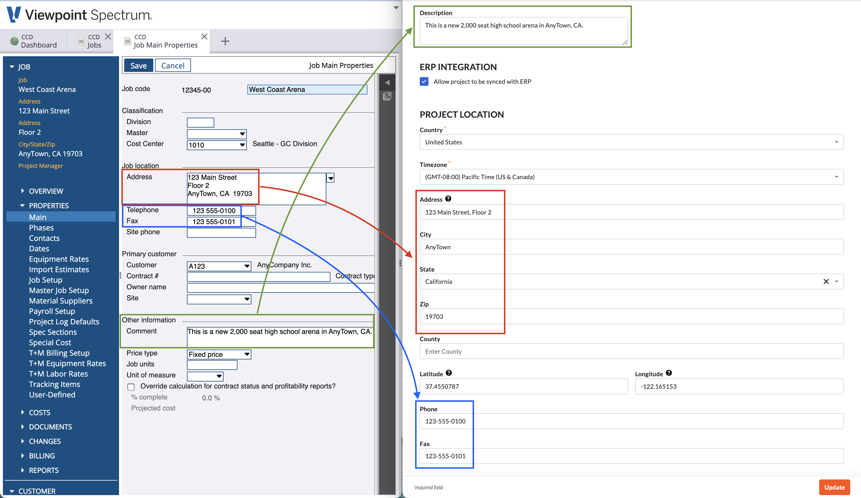 Procore and Spectrum AR Invoice Visual Mapping