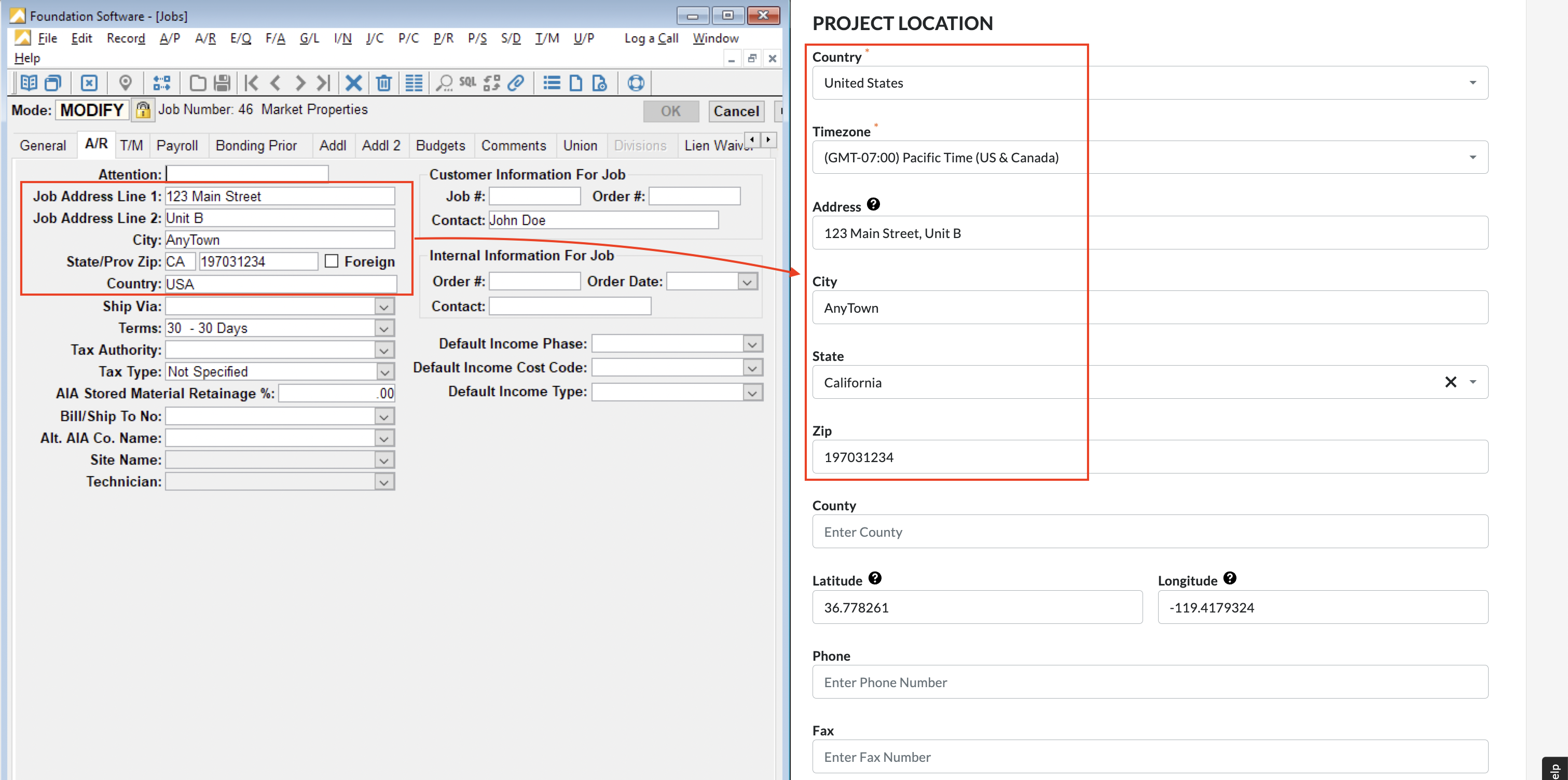 Foundation and Procore Visual Mapping