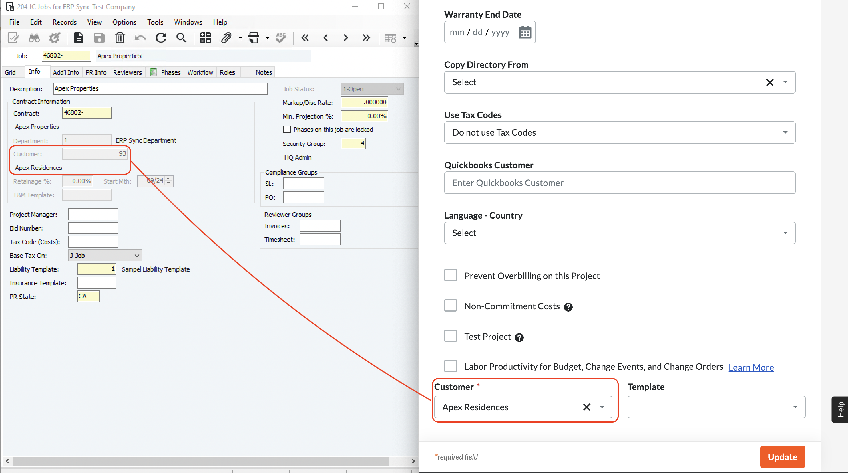 Procore and Vista Visual Mapping