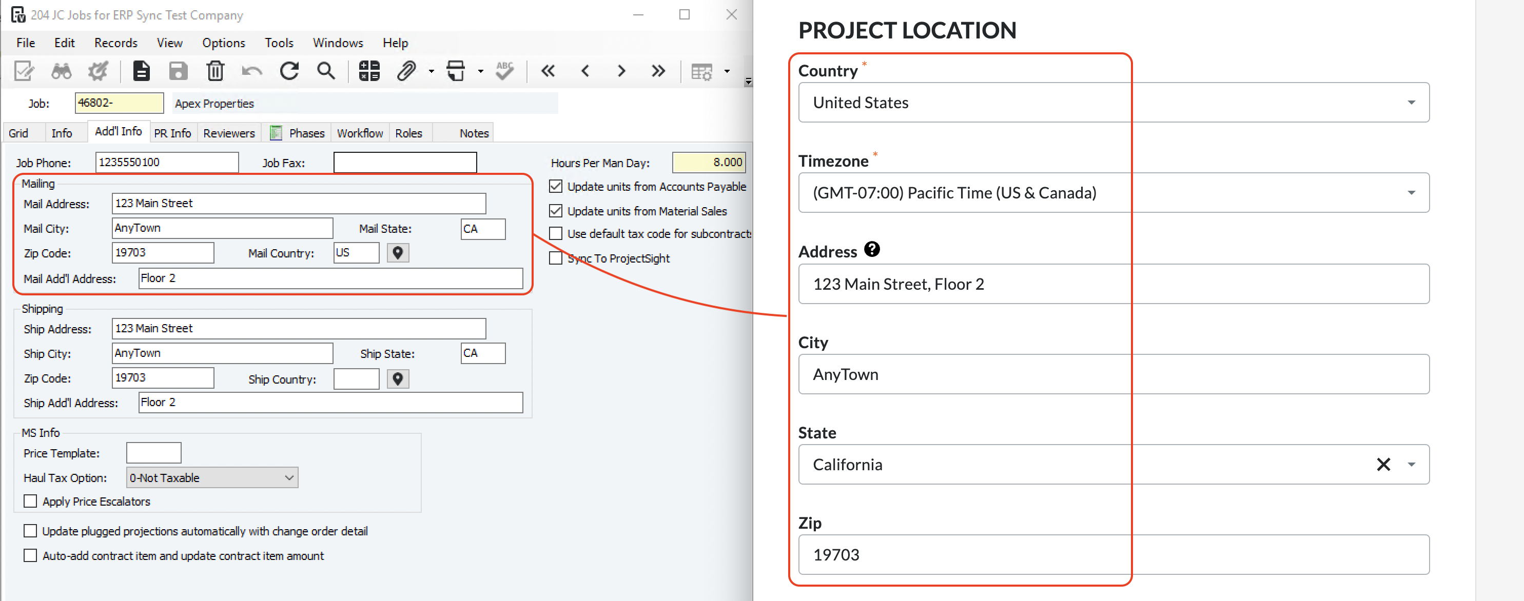 Procore and Vista Visual Mapping