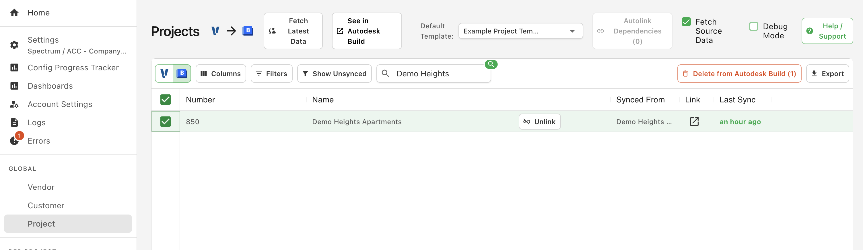 Autodesk Build and Foundation Projects Visual Mapping