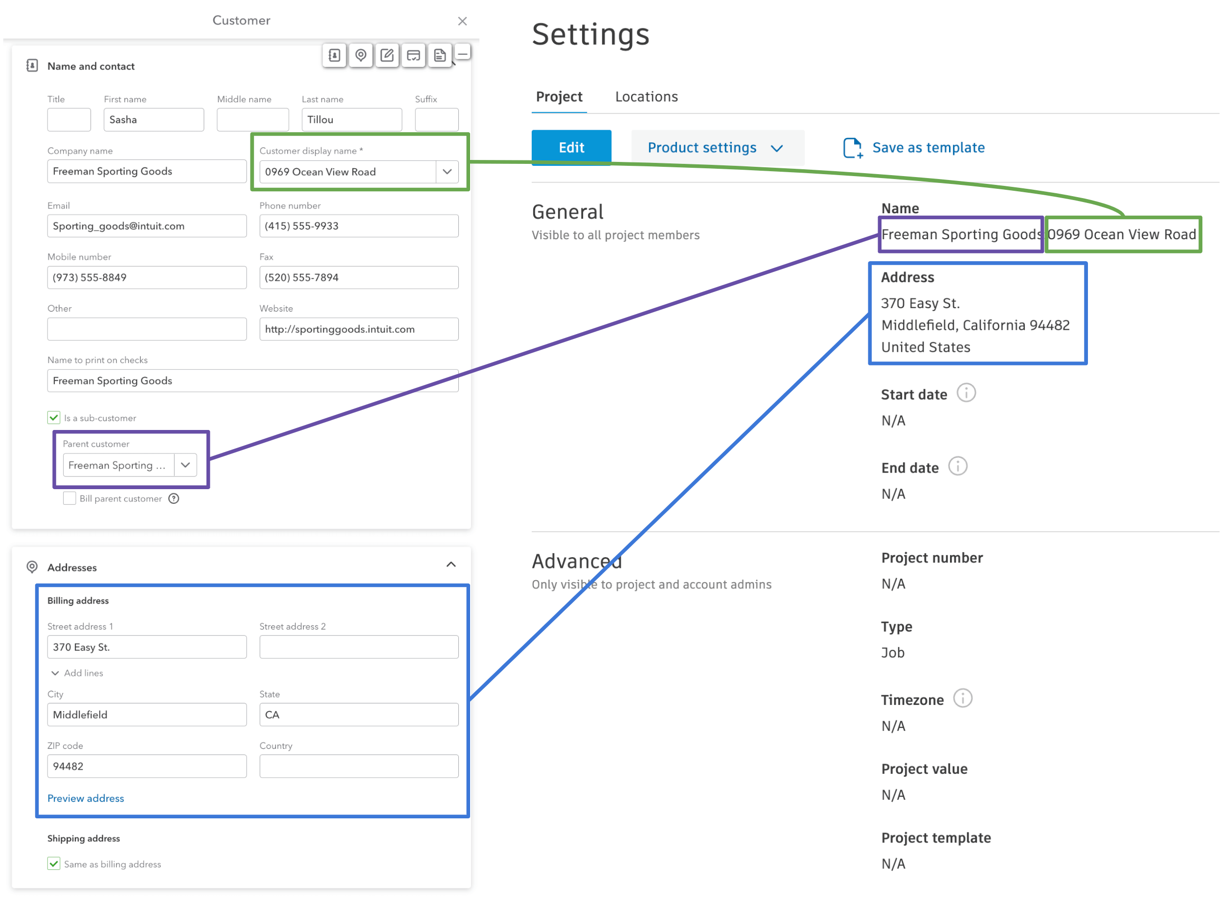 Autodesk Build and QuickBooks Online Projects Visual Mapping