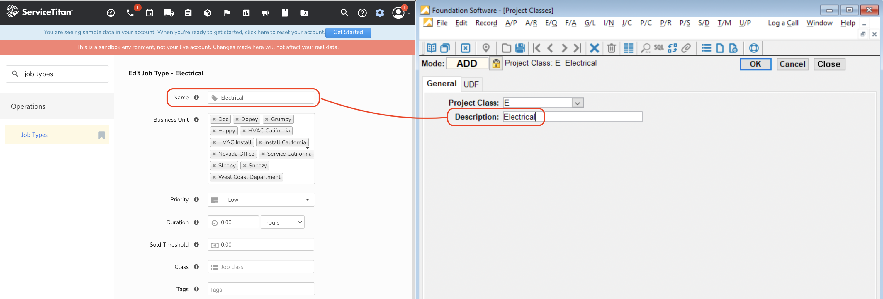 ServiceTitan and Foundation Jobs Visual Mapping