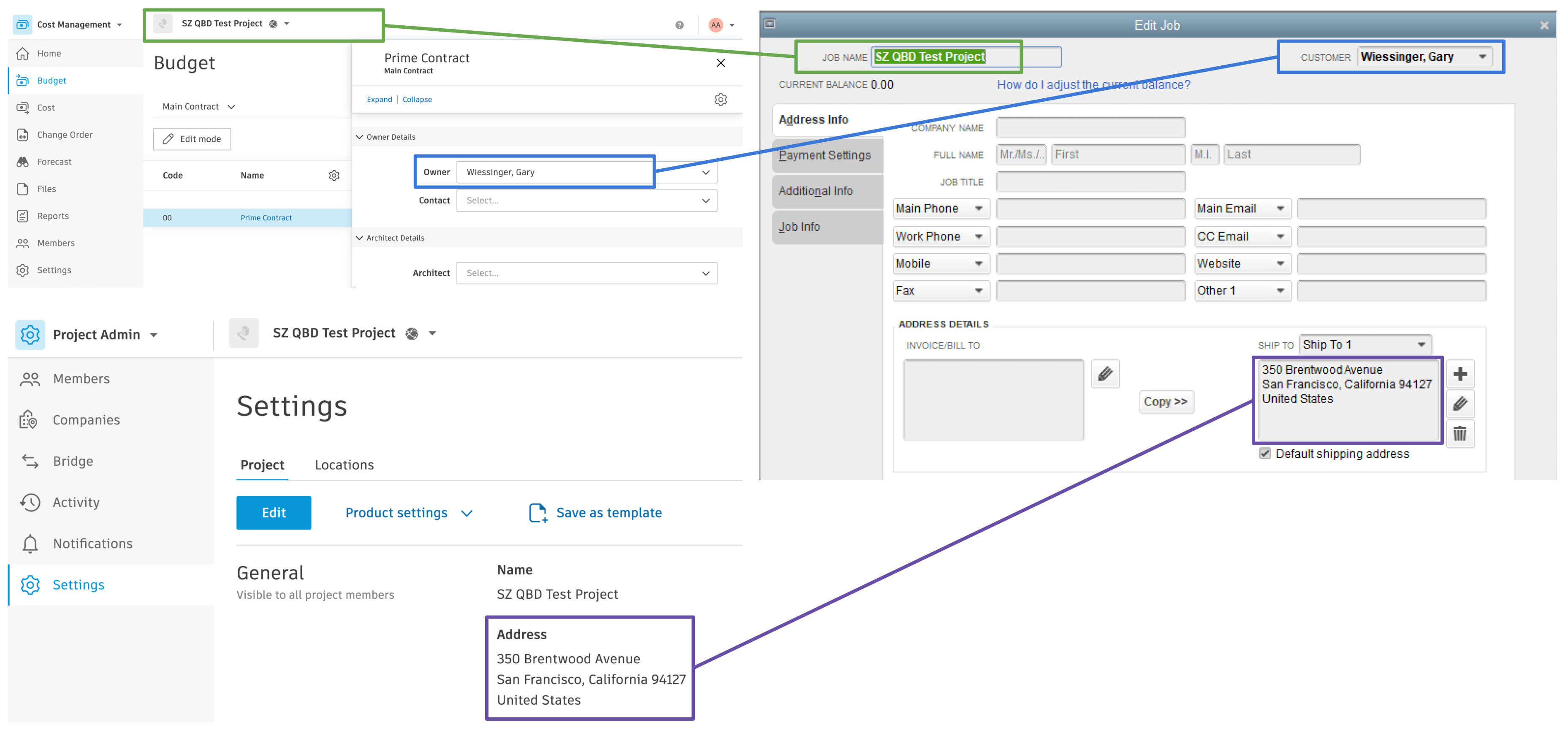 Autodesk Build and QuickBooks Desktop Projects Visual Mapping