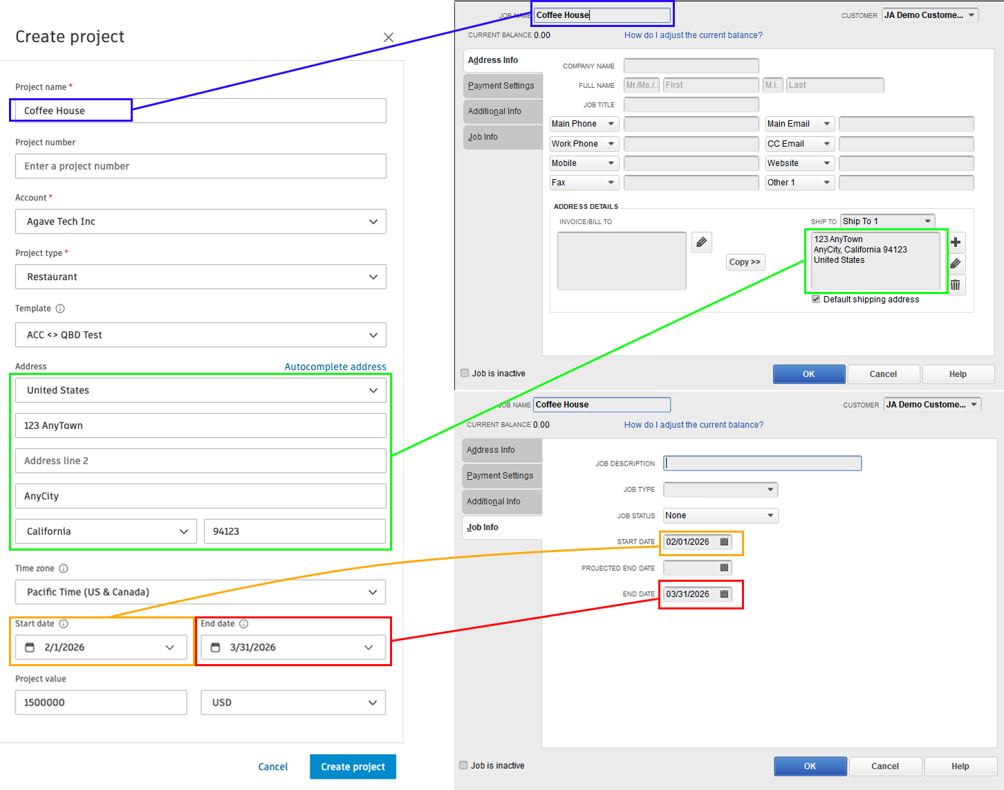 Autodesk Build and QuickBooks Desktop Projects Visual Mapping