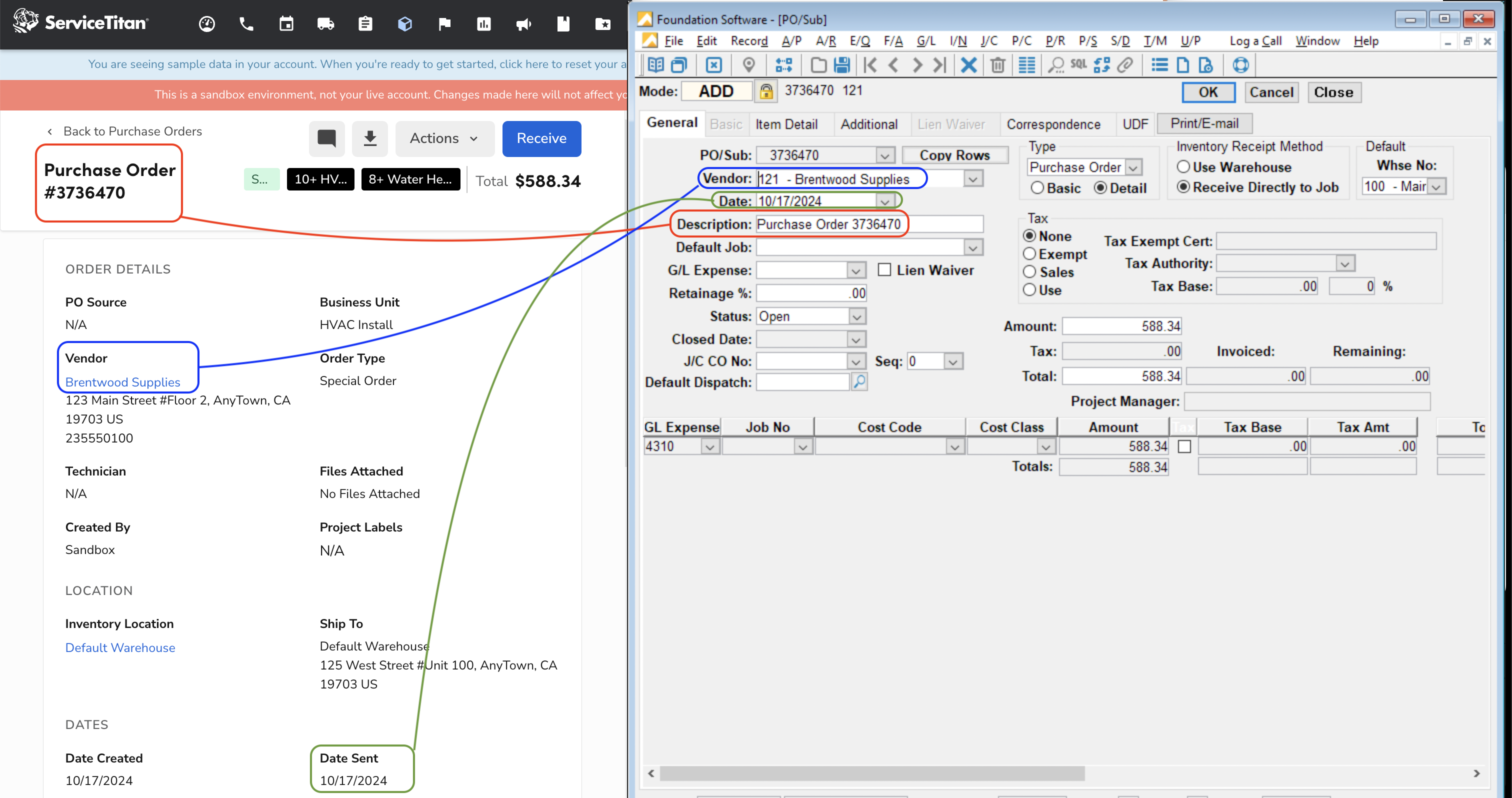 ServiceTitan and Foundation Vendors Visual Mapping