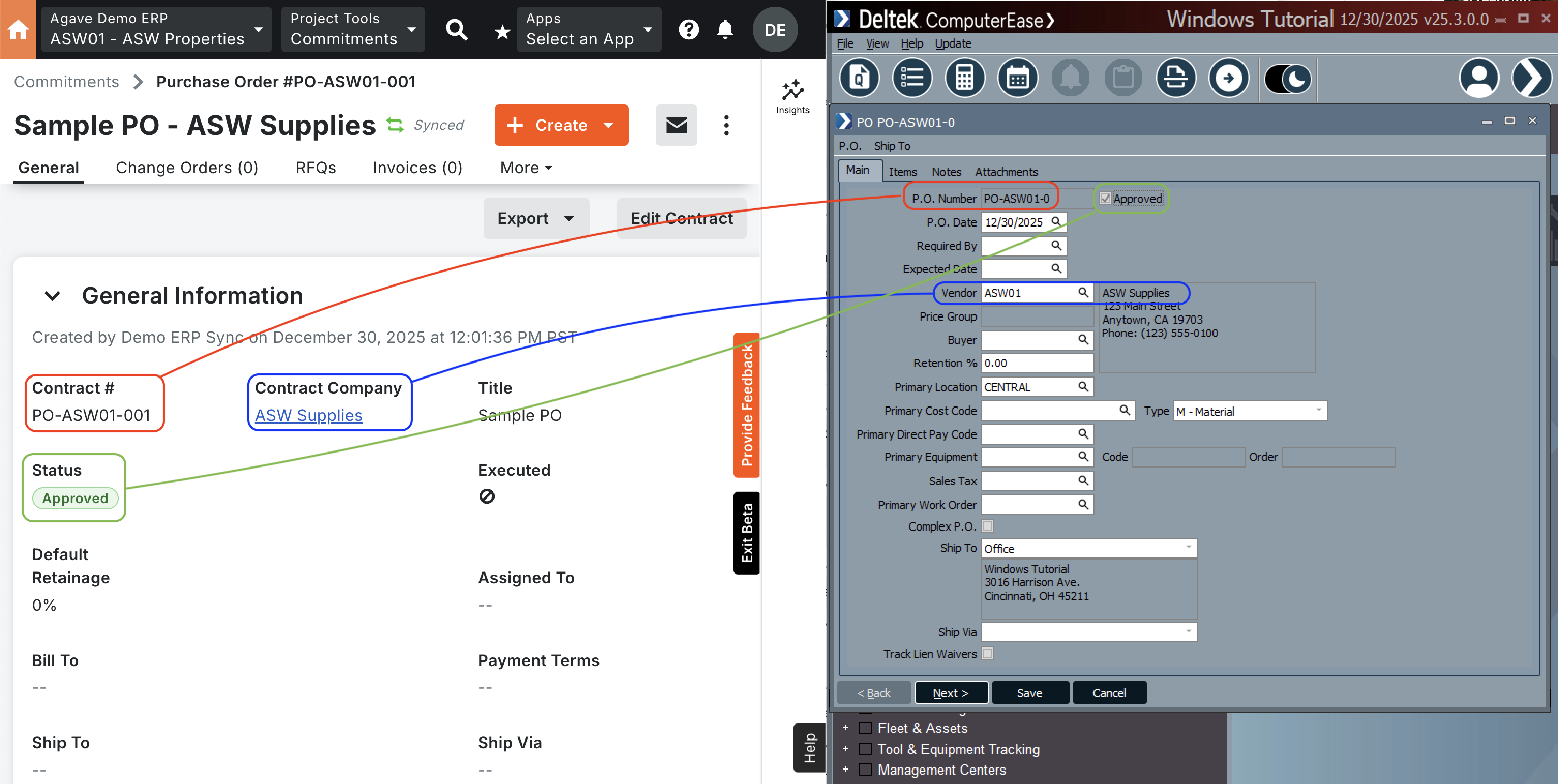 Procore and ComputerEase Visual Mapping