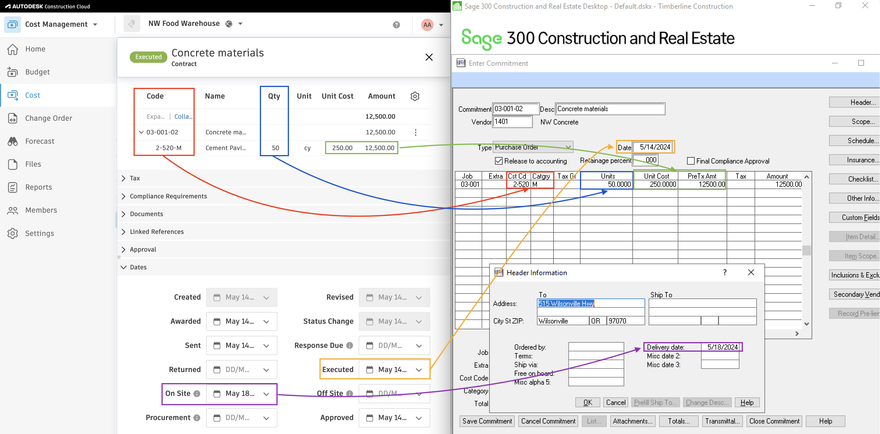 Autodesk Build and Sage 100 Vendors Mapping