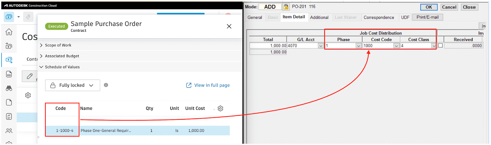 Autodesk Build and Foundation Purchase Orders Visual Mapping