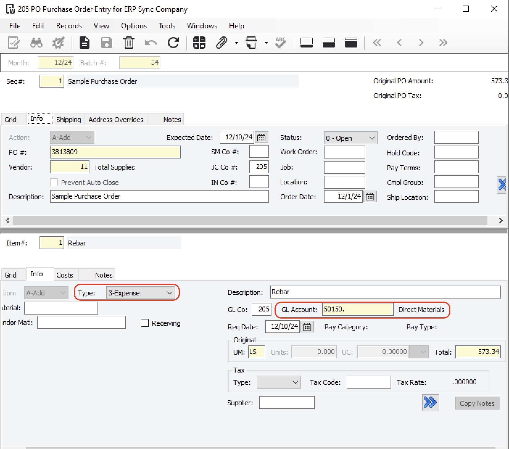 ServiceTitan and Vista Purchase Orders Visual Mapping