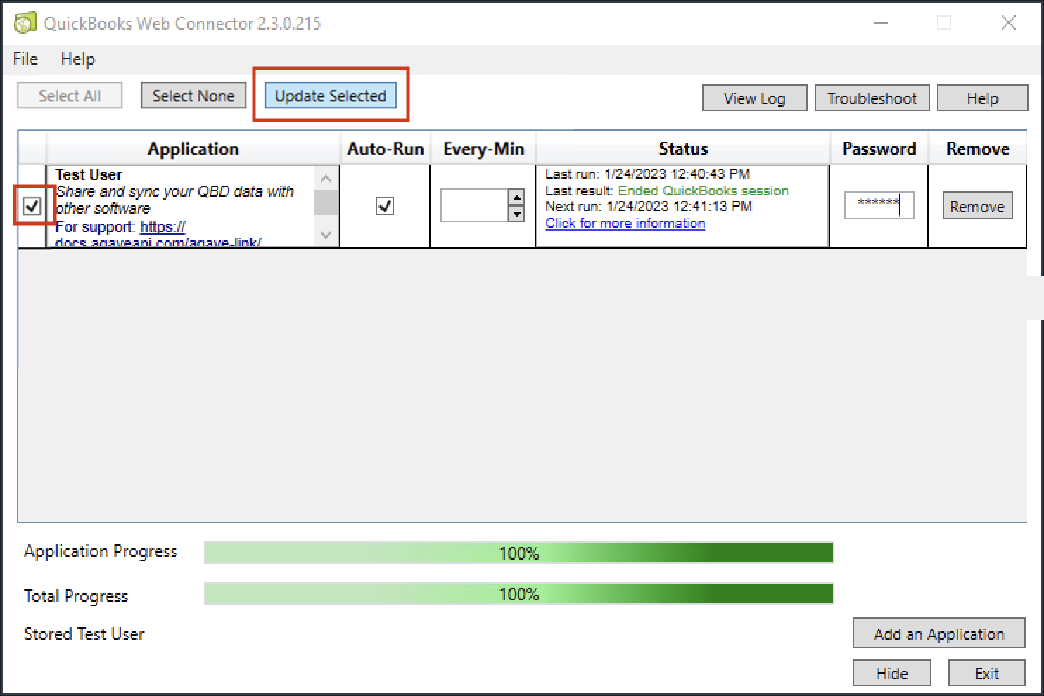 Manually sync data via Web Connector