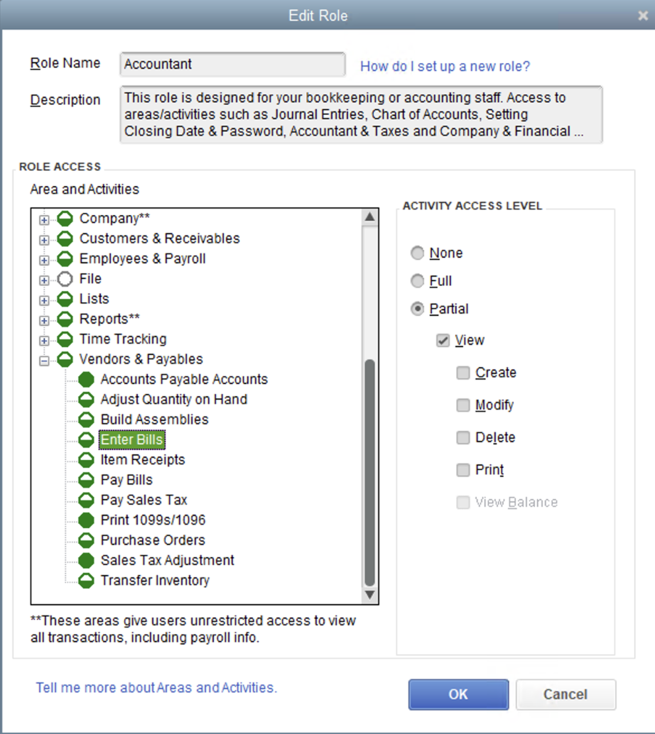 Configure Role permissions