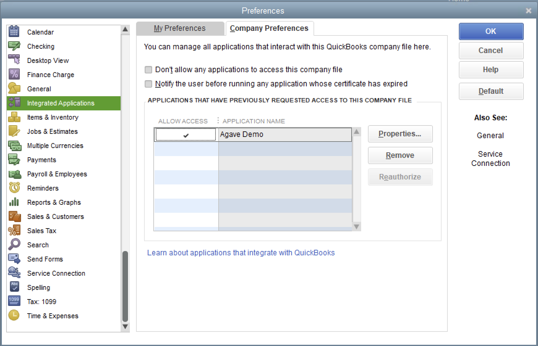 Integrated Applications Company Preferences