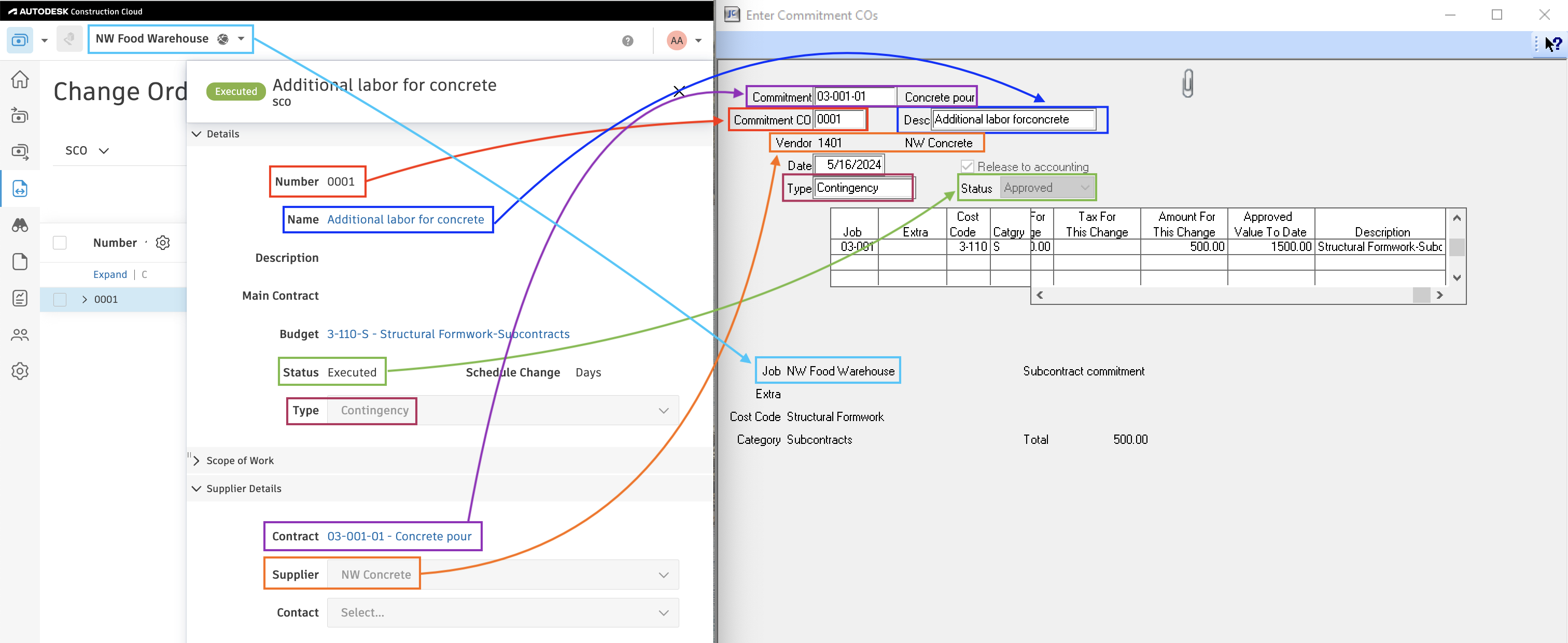 Autodesk Build and Sage 100 Vendors Mapping