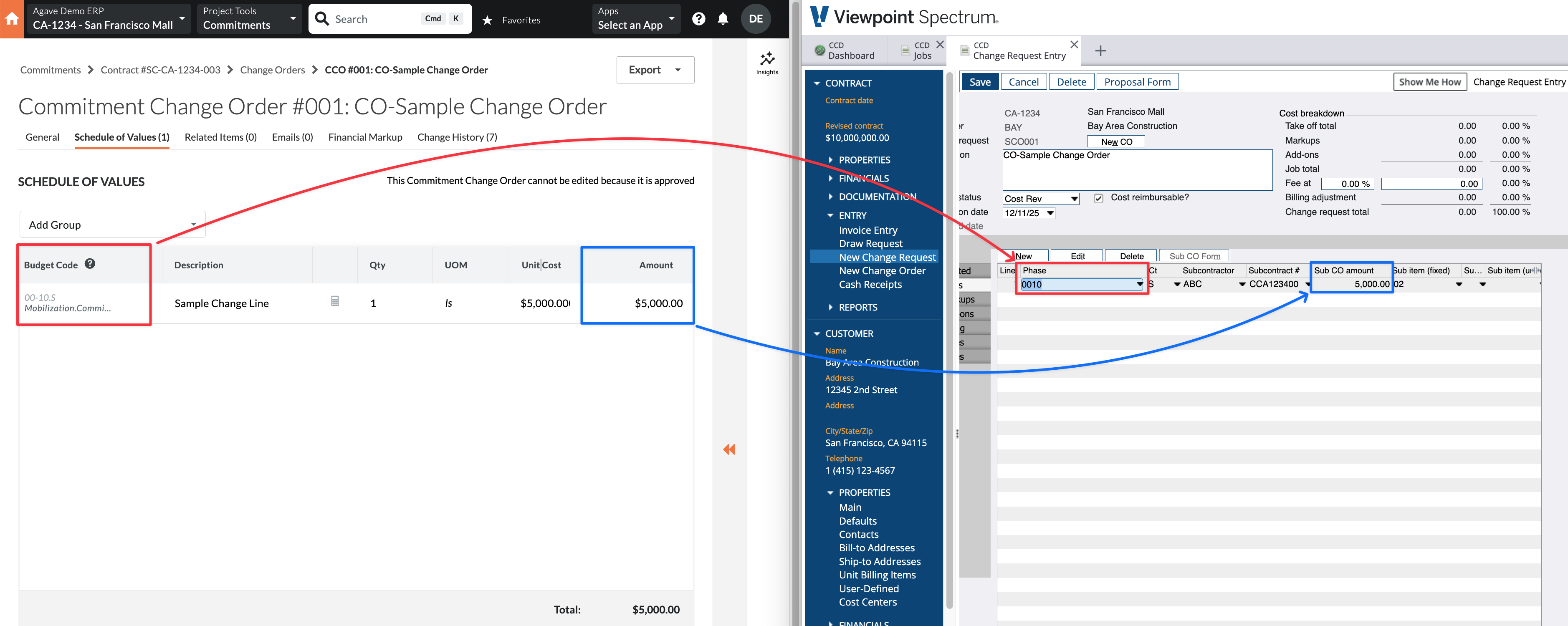 Procore and Spectrum SCO Visual Mapping