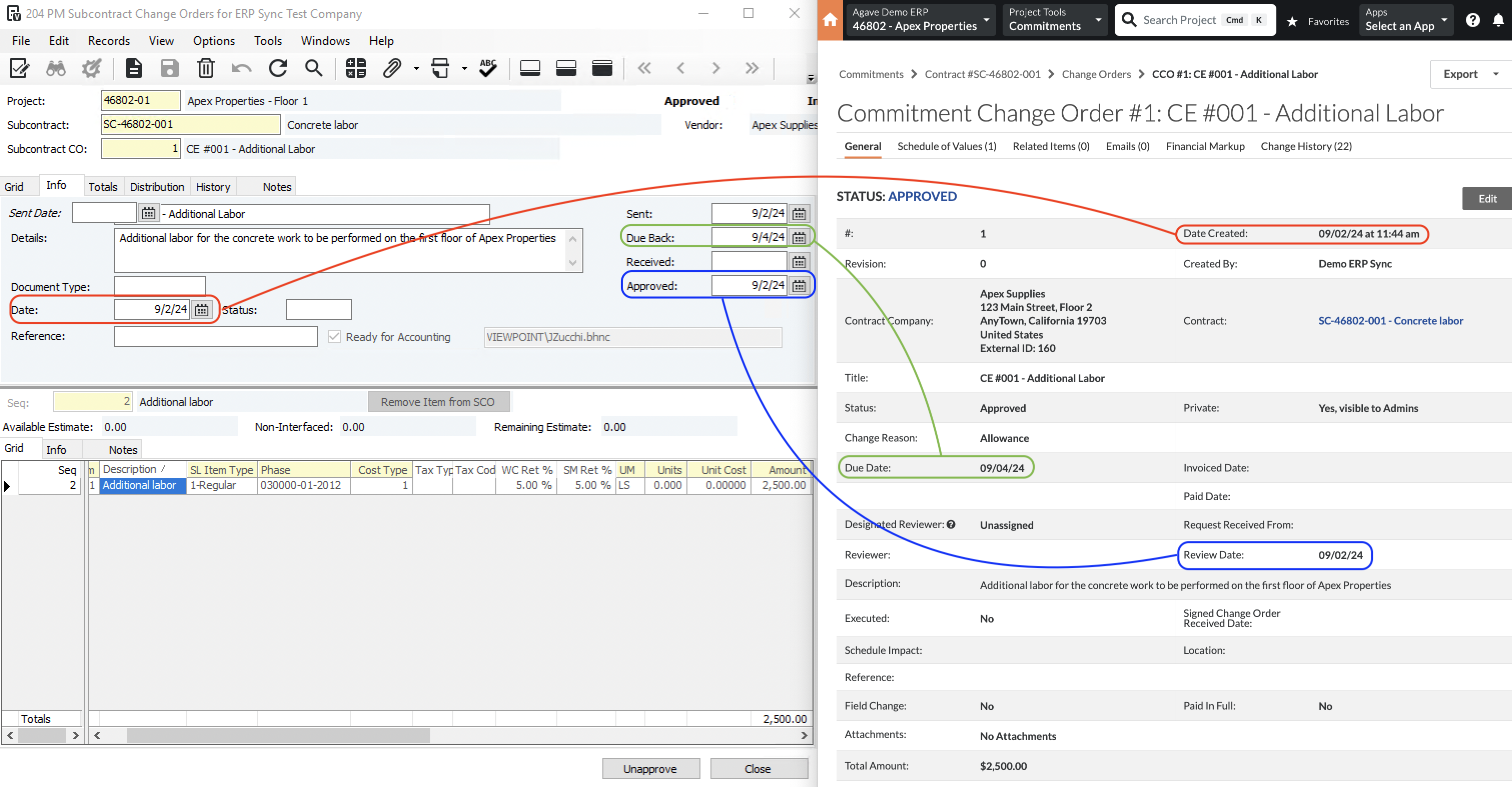 Procore and Vista Visual Mapping