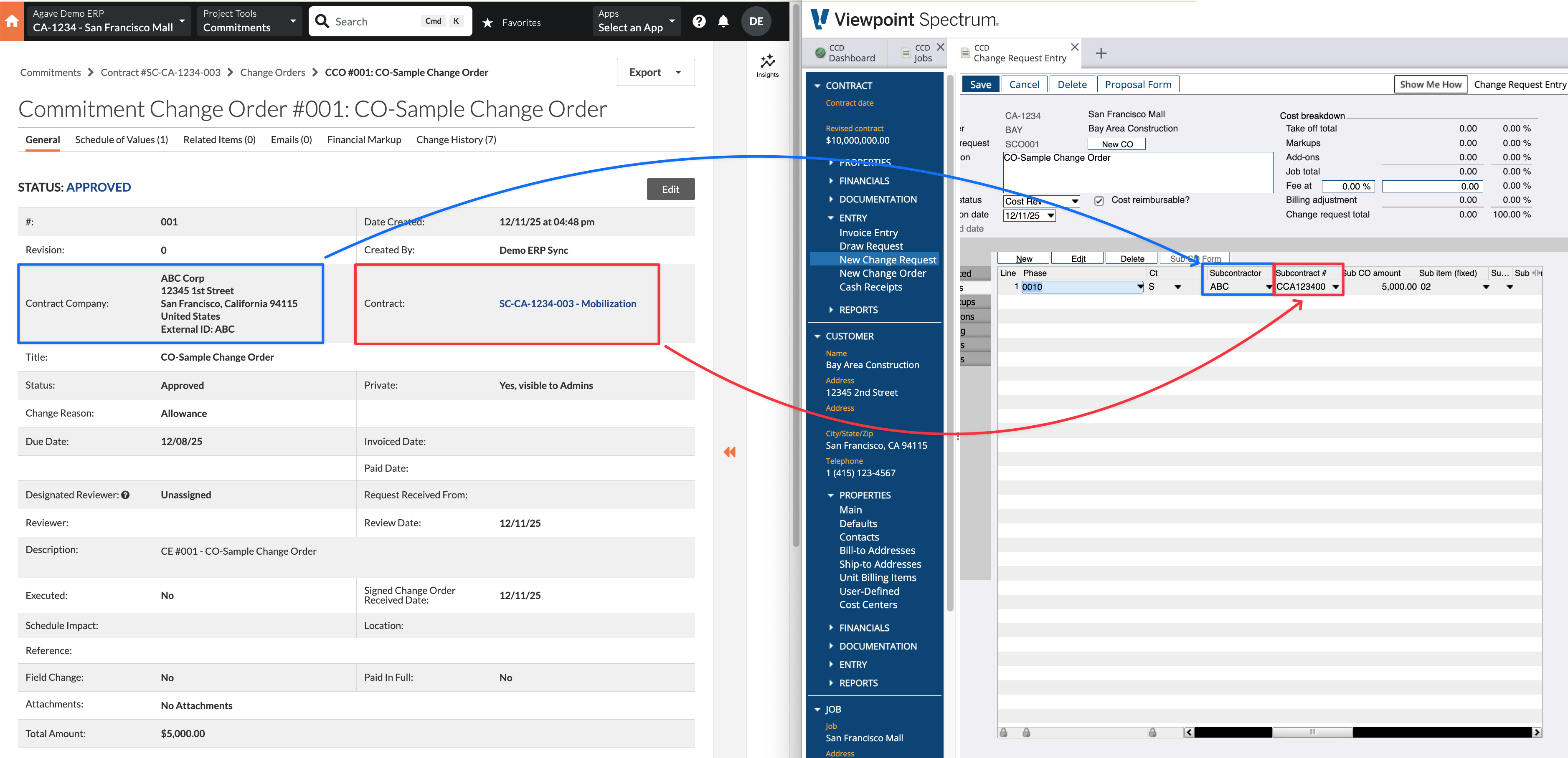 Procore and Spectrum SCO Visual Mapping