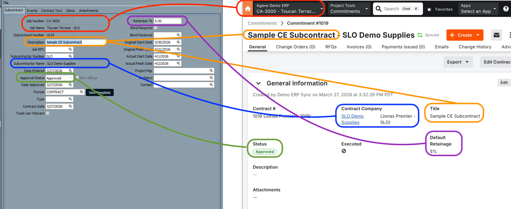Procore and ComputerEase Visual Mapping
