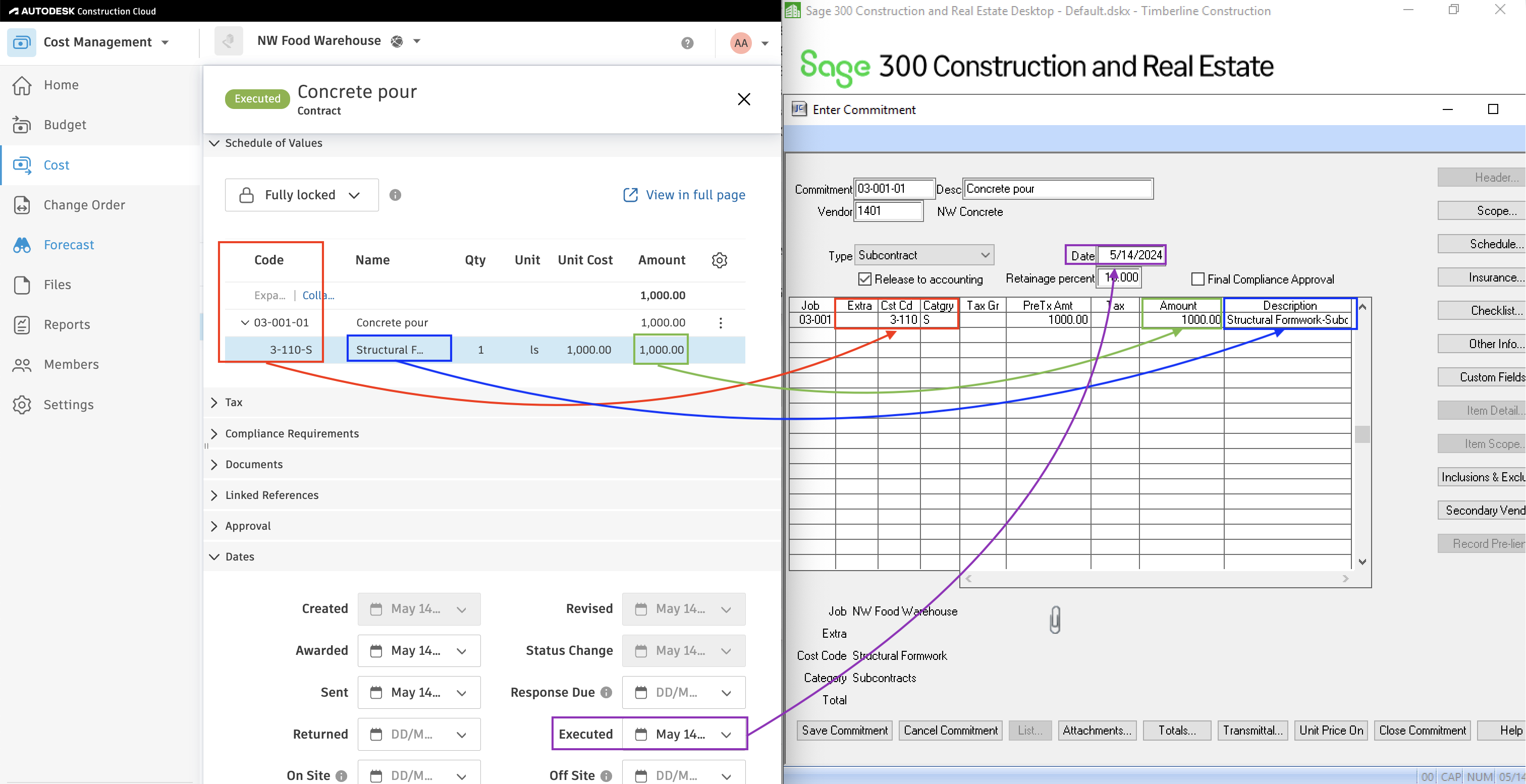 Autodesk Build and Sage 100 Vendors Mapping