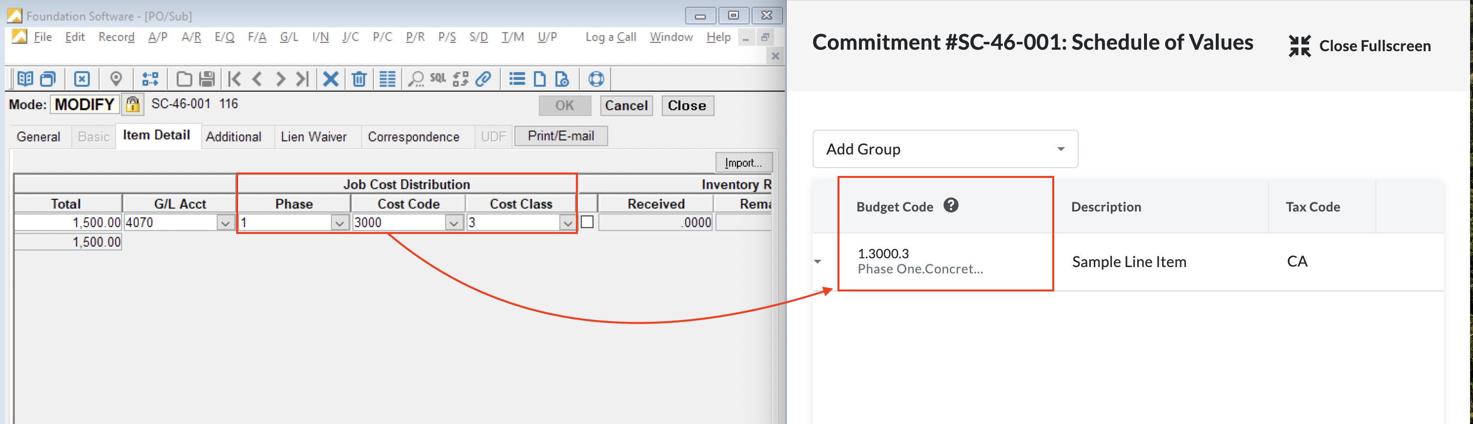 Foundation and Procore Visual Mapping