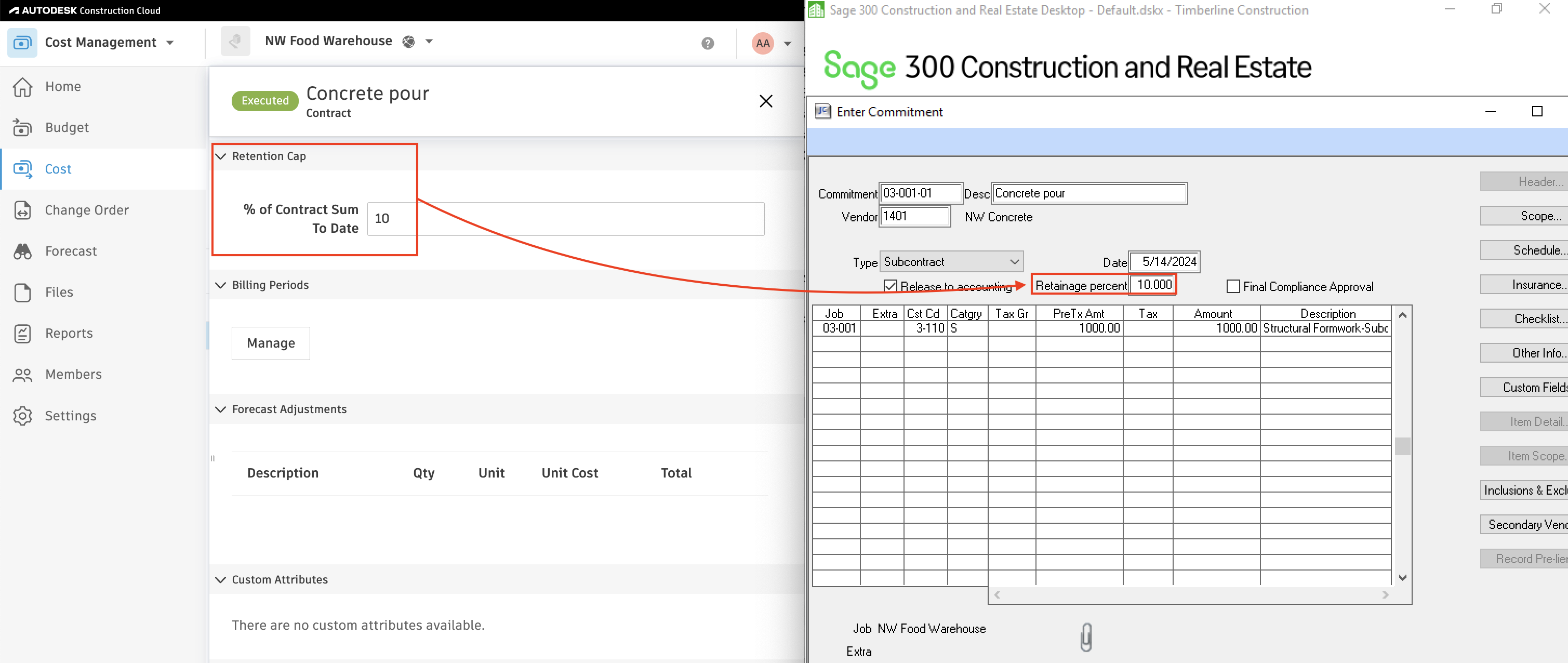 Autodesk Build and Sage 100 Vendors Mapping