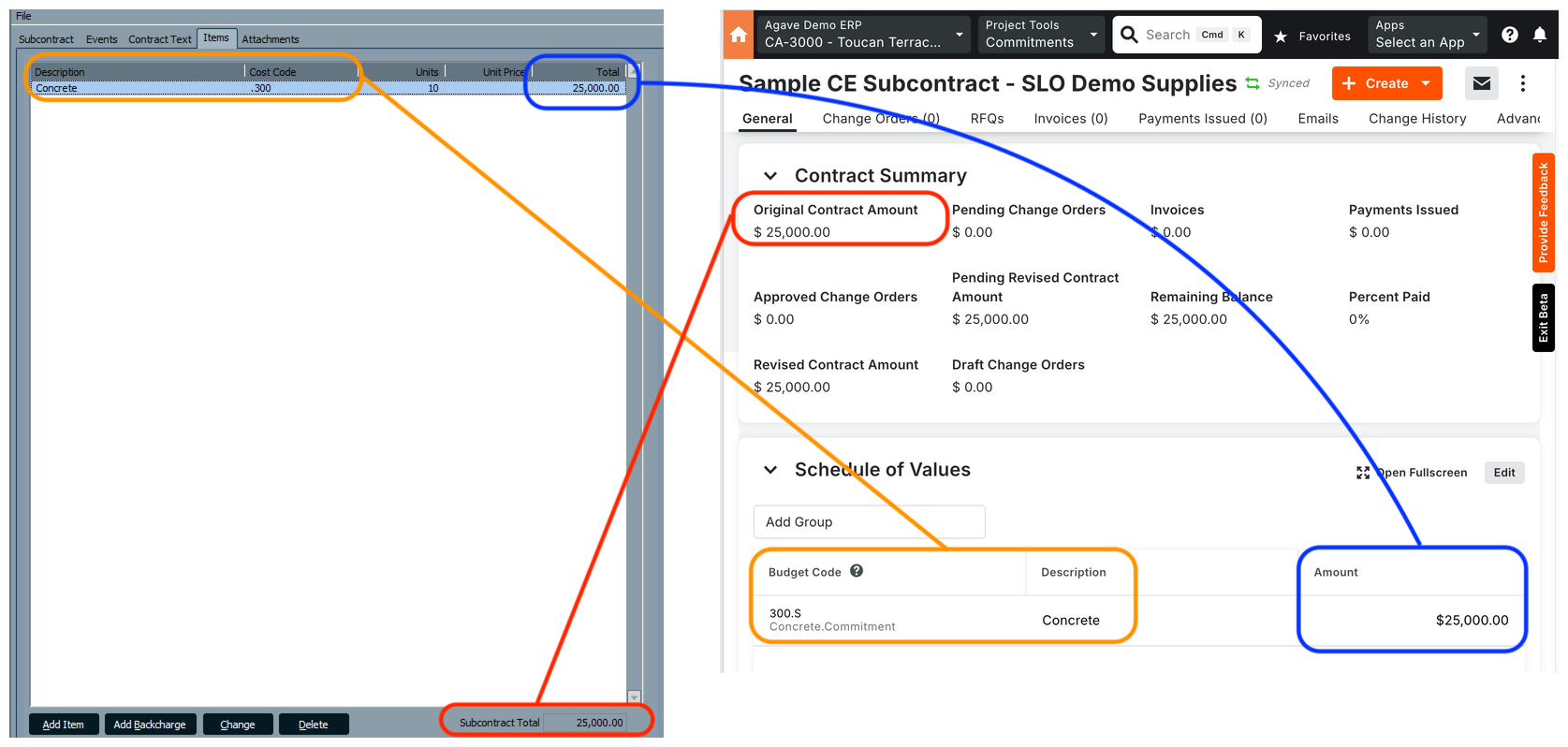Procore and ComputerEase Visual Mapping