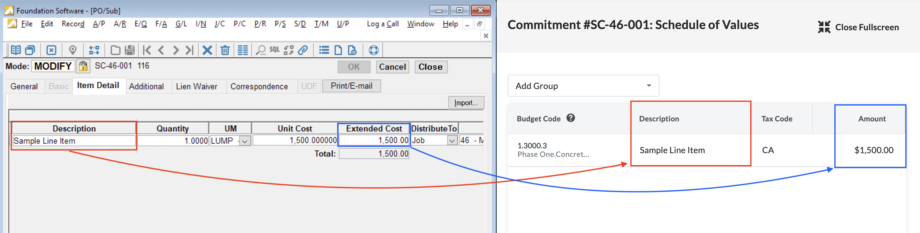 Foundation and Procore Visual Mapping