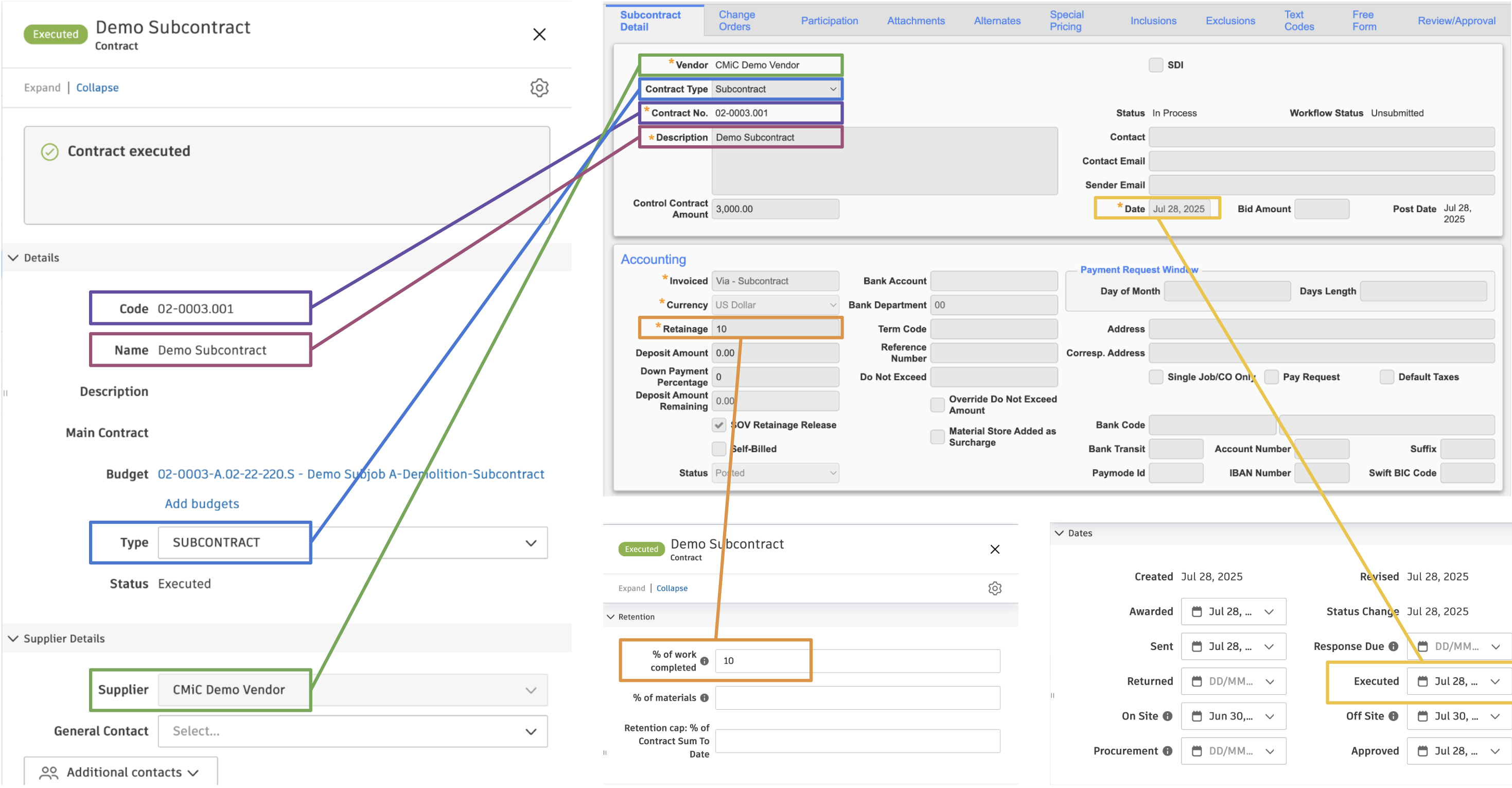 Autodesk Build and CMiC Subcontracts Mapping Head