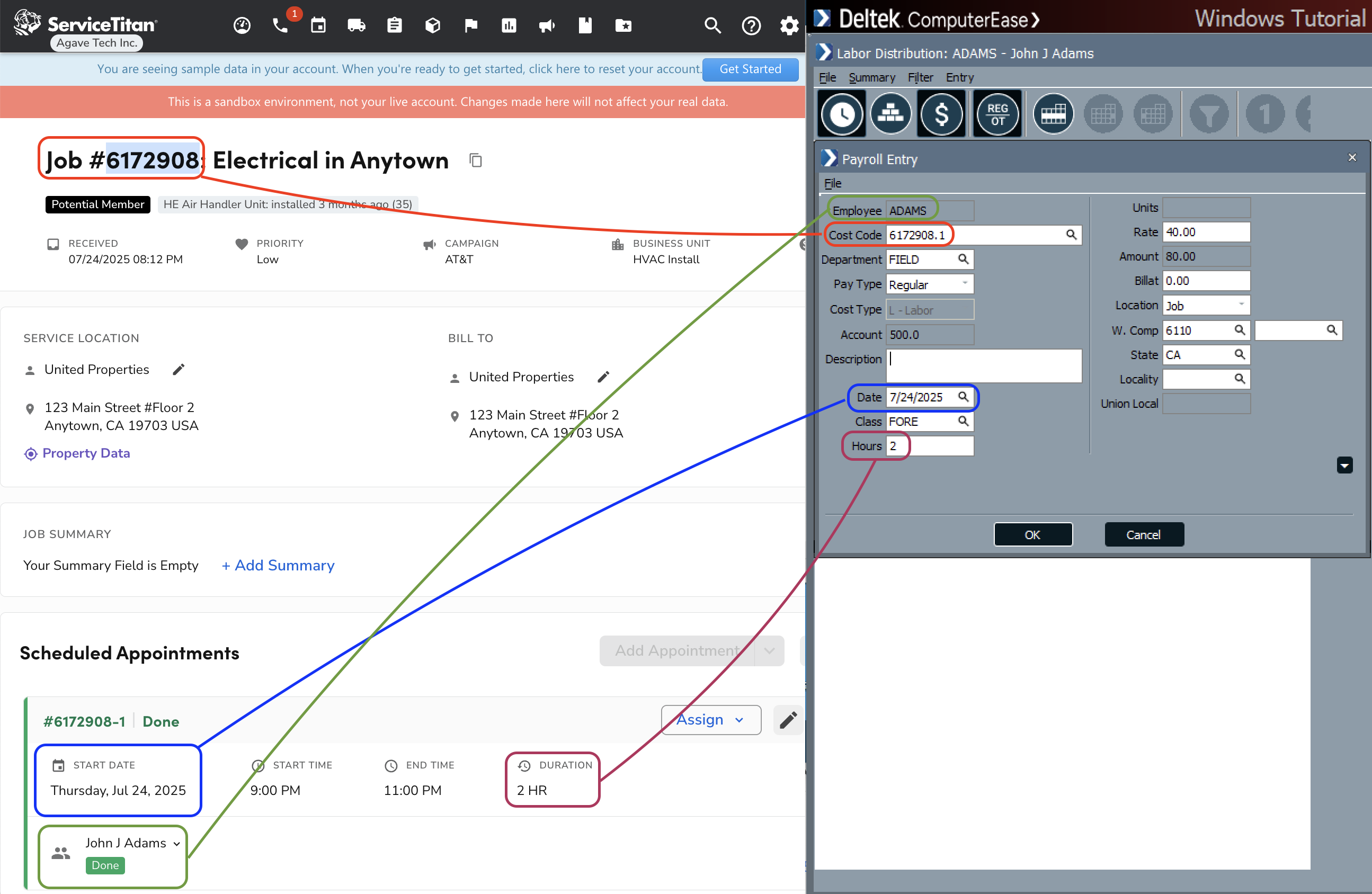 ServiceTitan and Deltek Visual Mapping