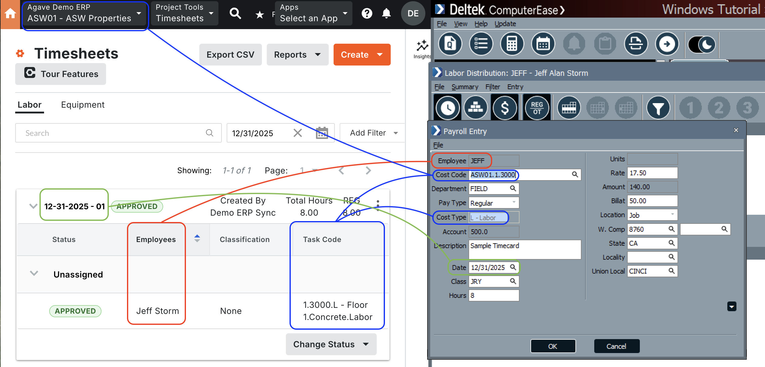 Procore and ComputerEase Visual Mapping