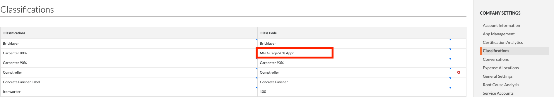 Procore and Sage 100 Timecard Entries