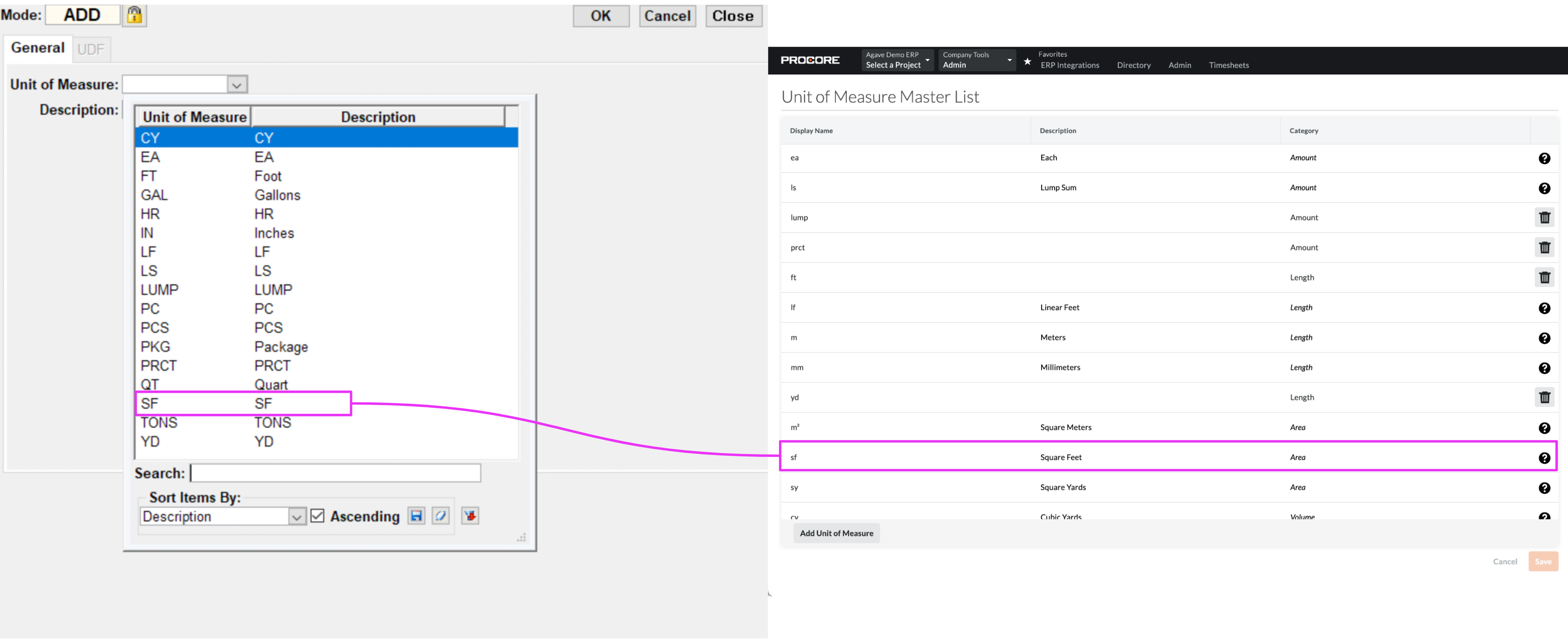 Procore and Foundation Visual Mapping