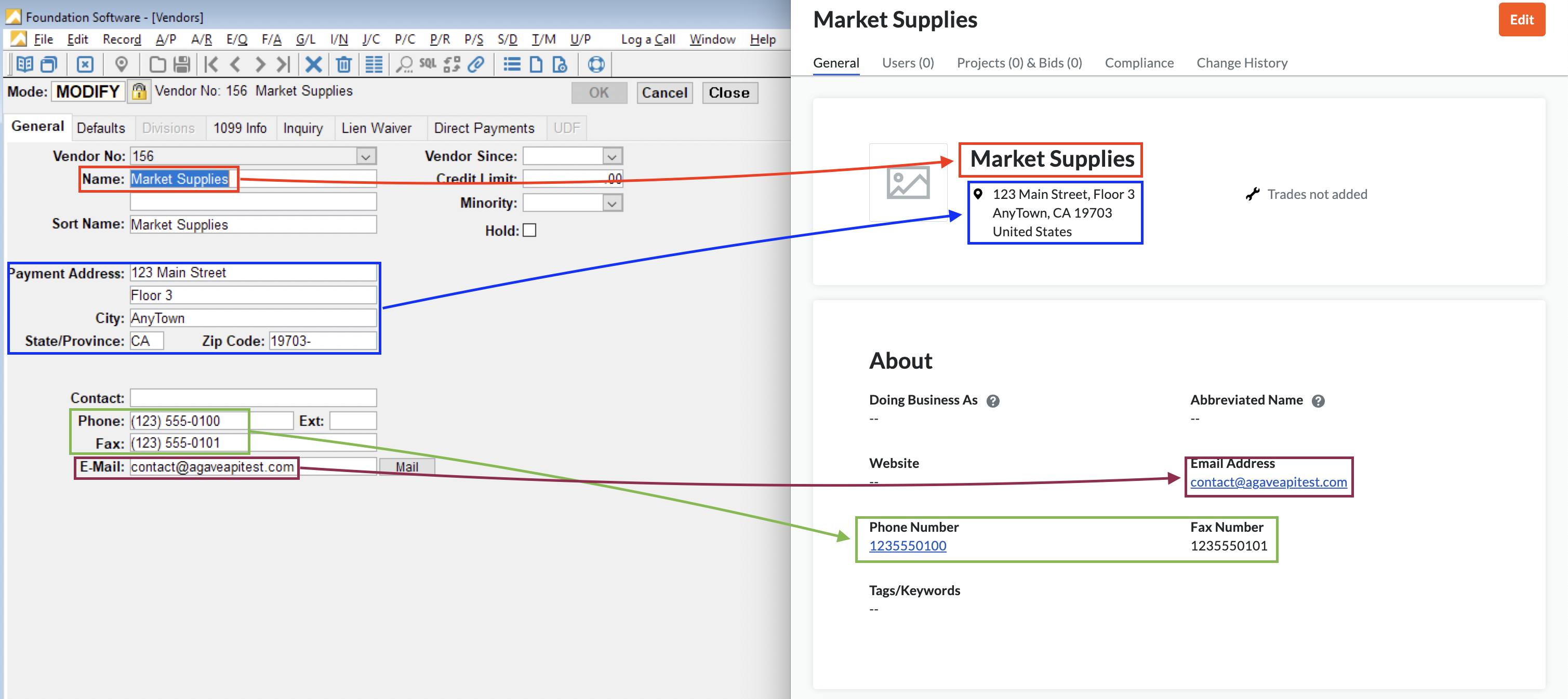 Foundation and Procore Visual Mapping